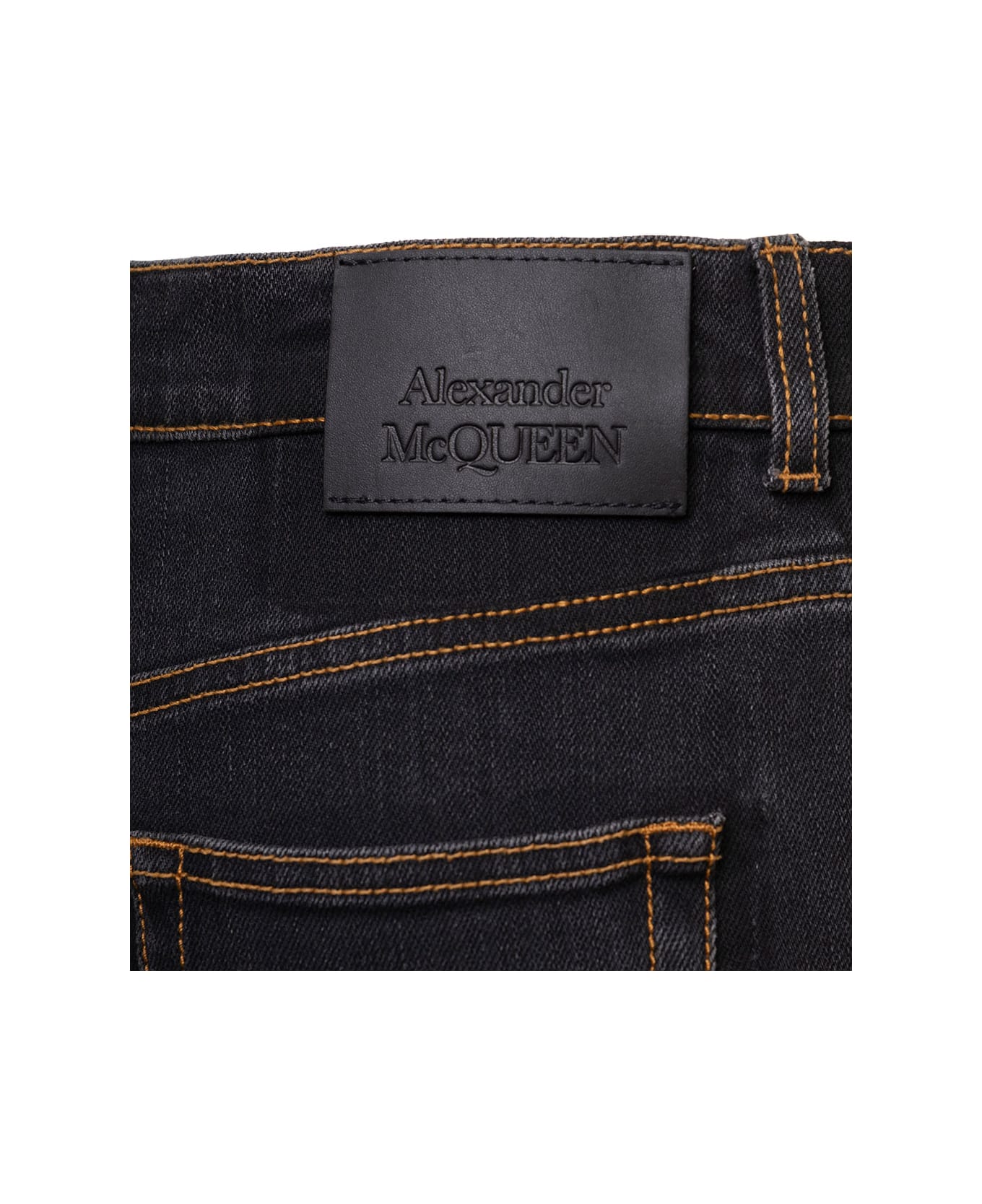 Alexander McQueen Stone Washed Black Bootcut Jeans In Stretch Denim Alexander Mcqueen Woman - Black