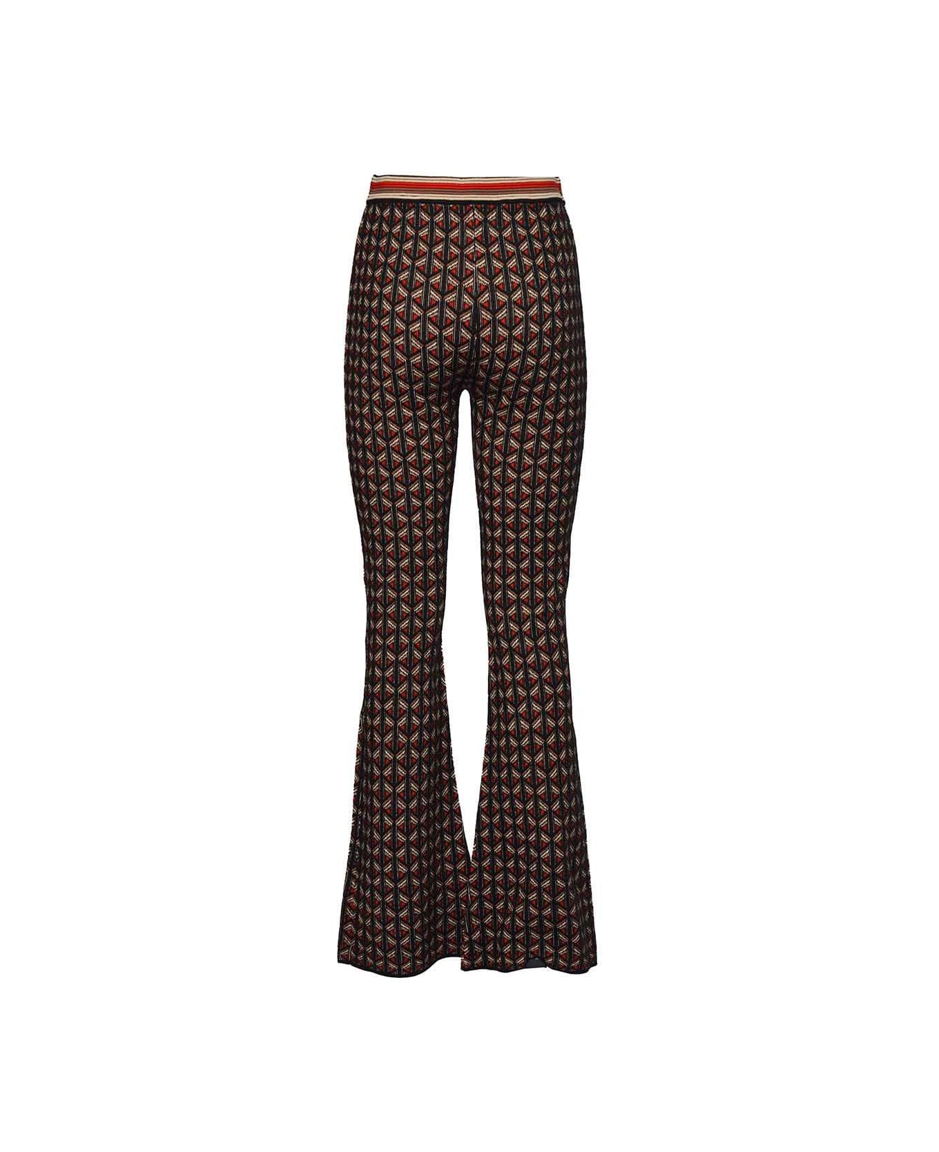 Diane Von Furstenberg Ashdon Knit Jacquard Pants - Nero/rosso