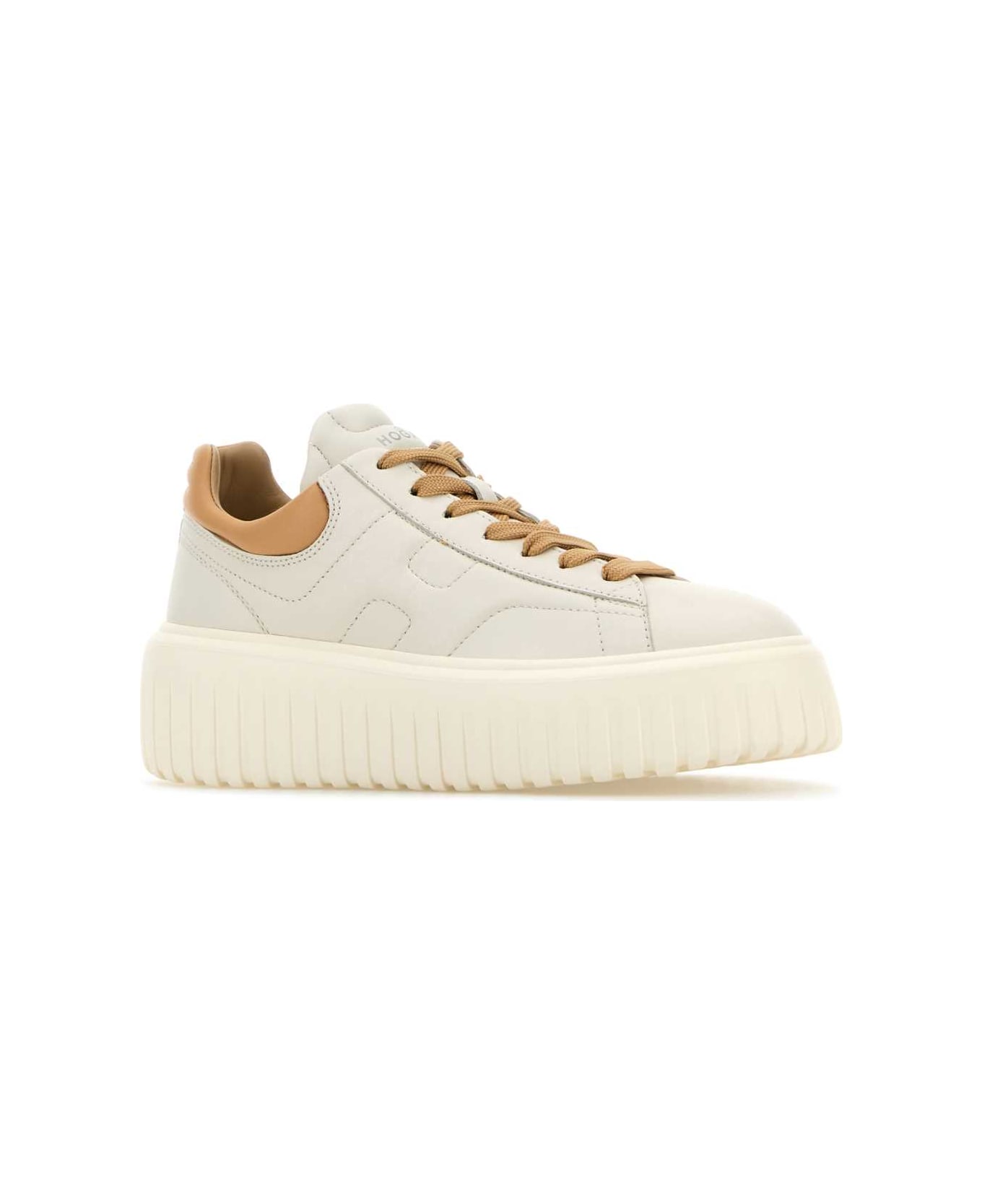 Hogan White Nappa Leather H-stripes Sneakers - 0CA9