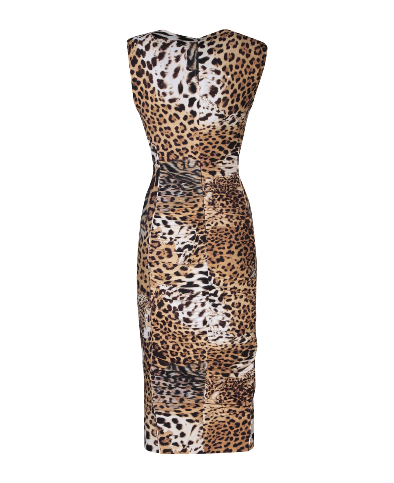 Roberto Cavalli Multicolor Midi Dress - BROWN