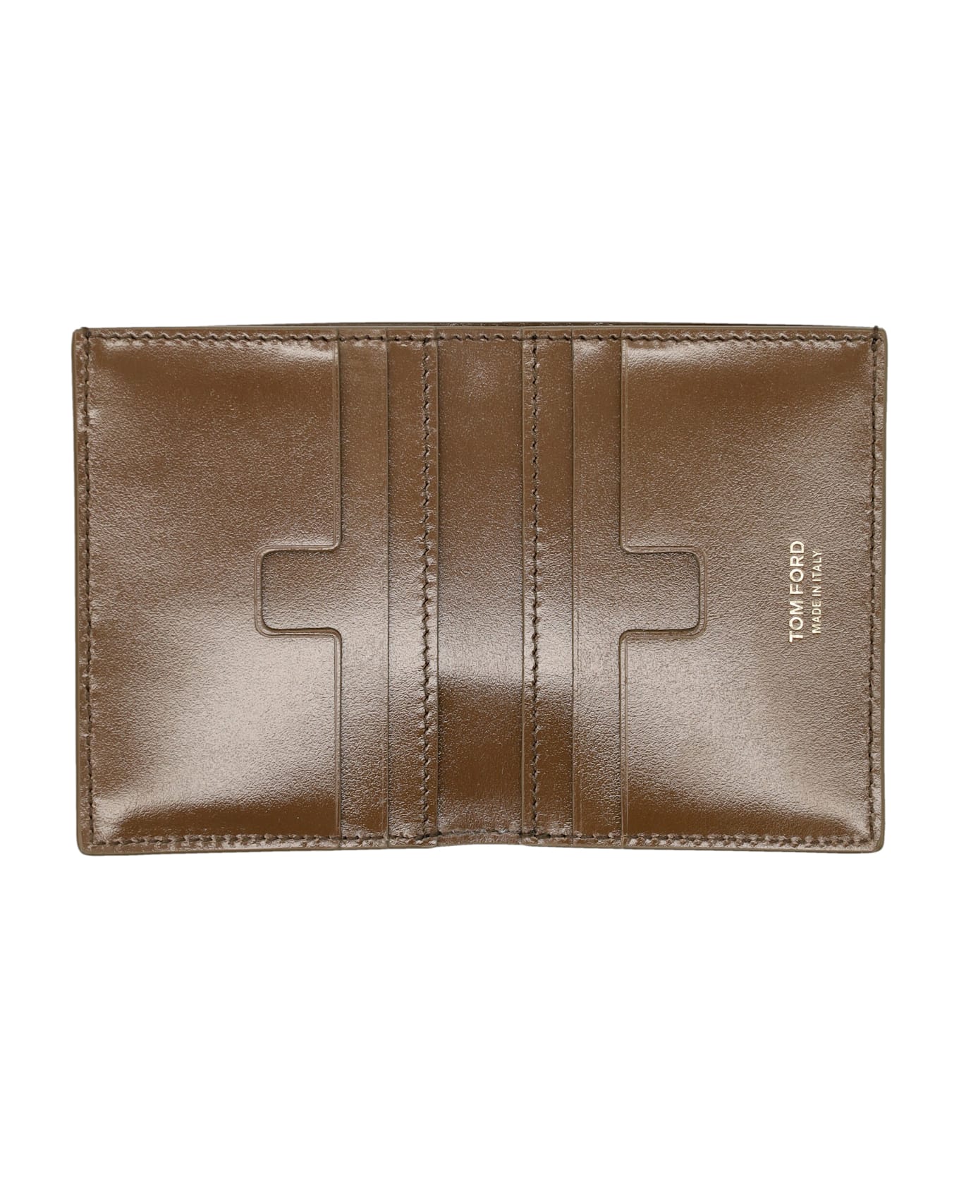Tom Ford Small Snake Embossed Leather Folding Cardholder - BROWN