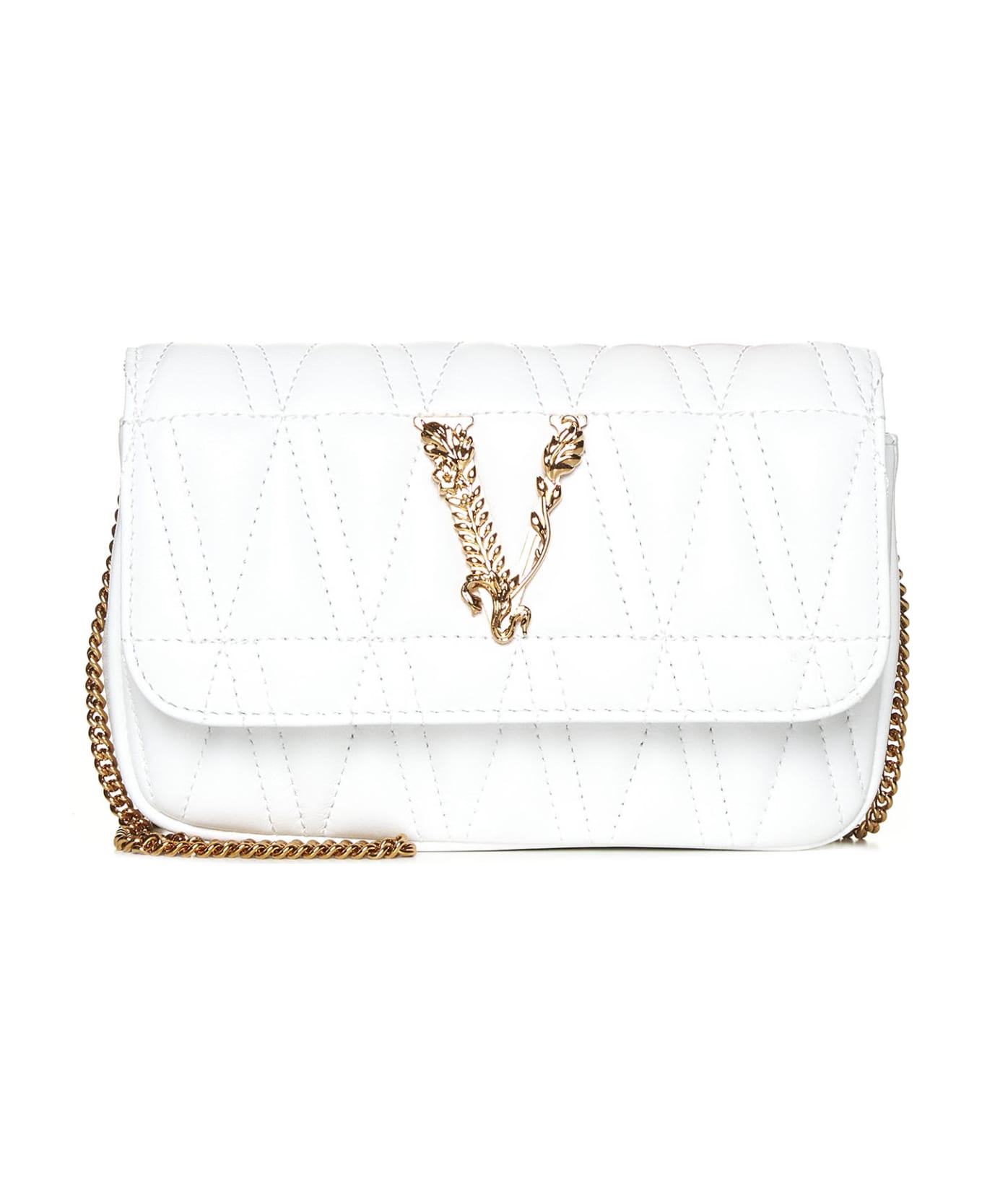 Versace Virtus Shoulder Bag - White