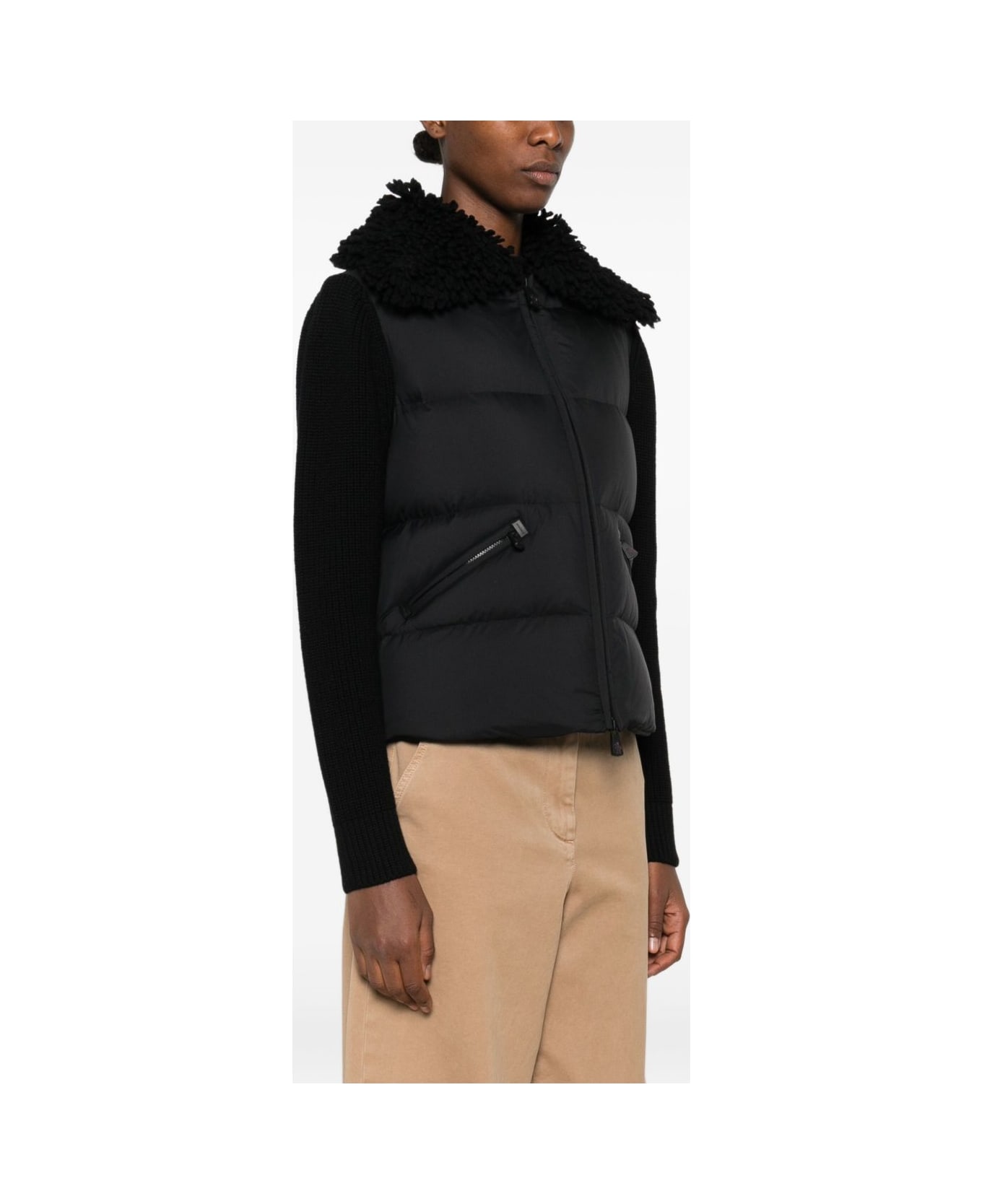 Moncler Grenoble Zip-up Down Jacket - Black