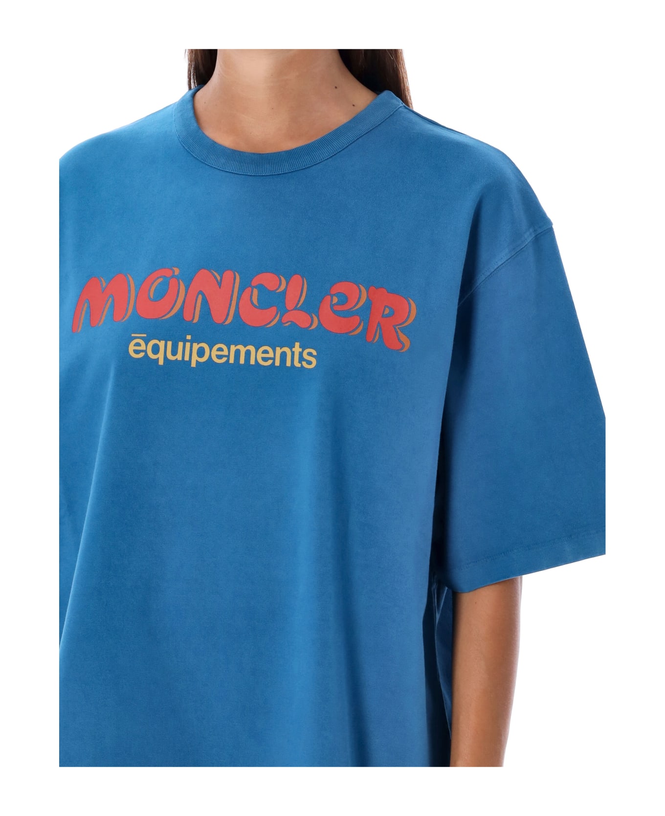 Moncler Genius Logo T-shirt - LT BLUE