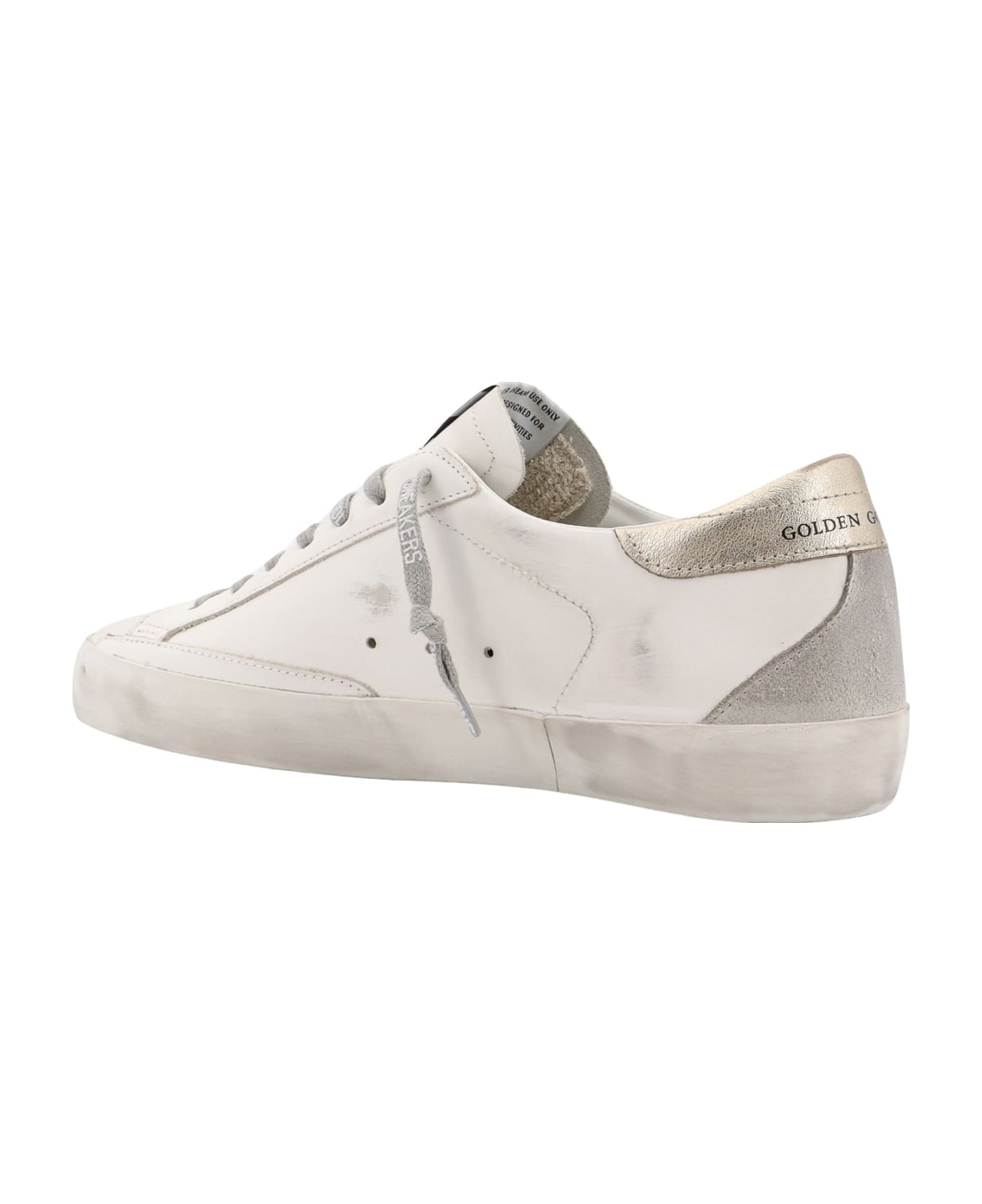 Golden Goose Leather Sneakers With Back Laminated Patch - White