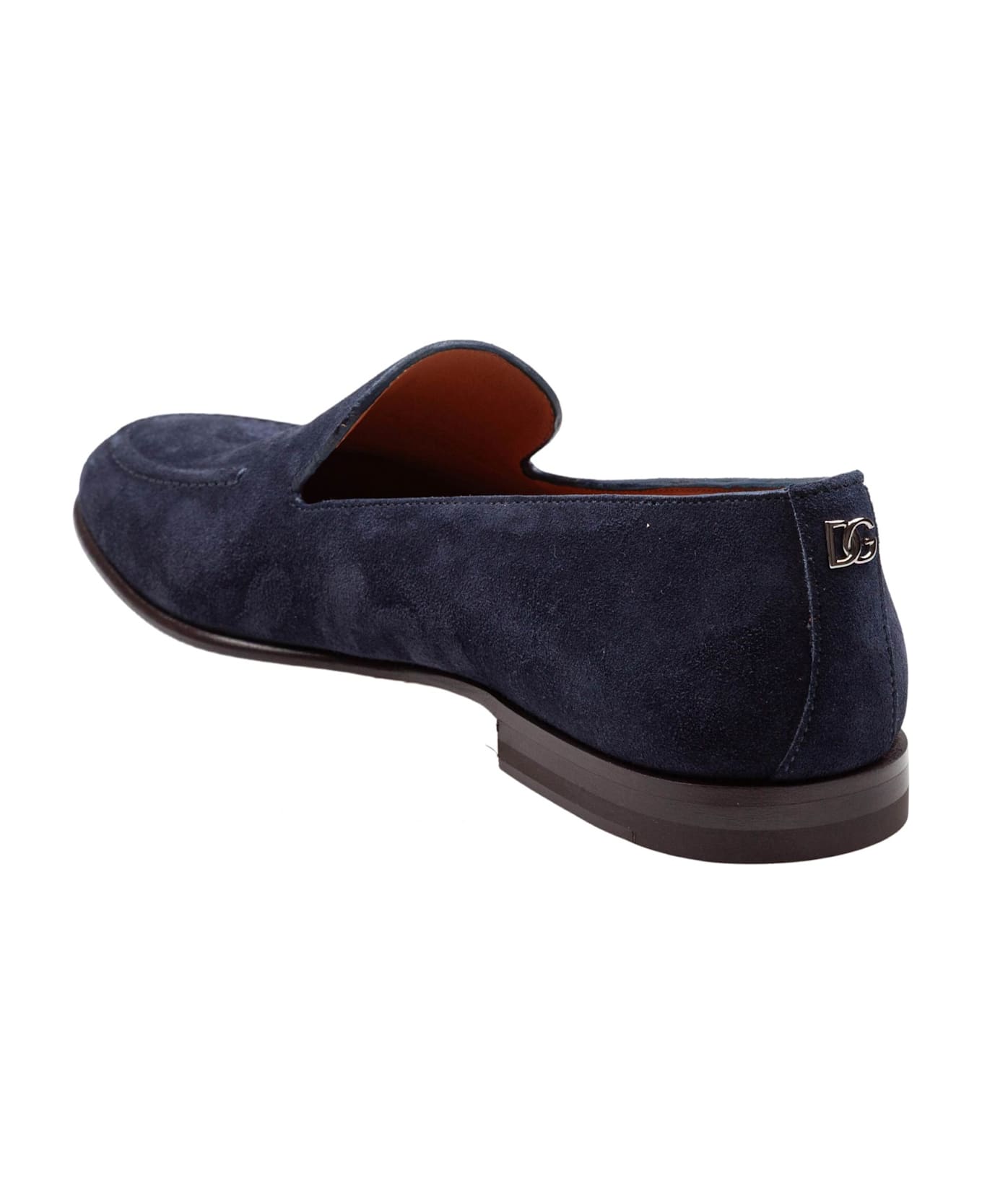 Dolce 
Gabbana Calfskin Crust Moccasin Color Blue - BLUE