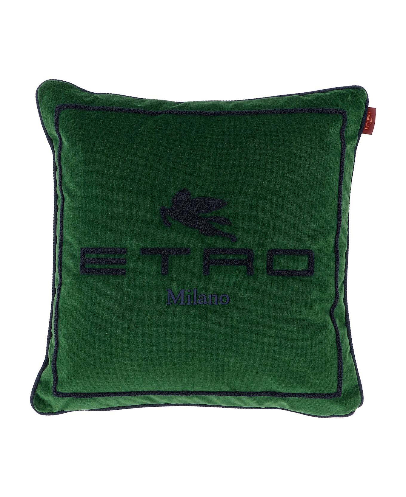 Etro Spunga Logo Cushion - Green
