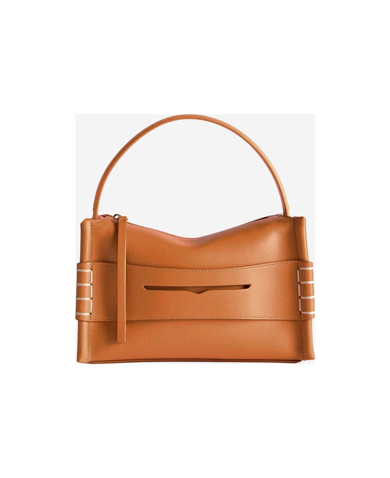 J.W. Anderson Leather Loafer Bag With Logo - Marrone