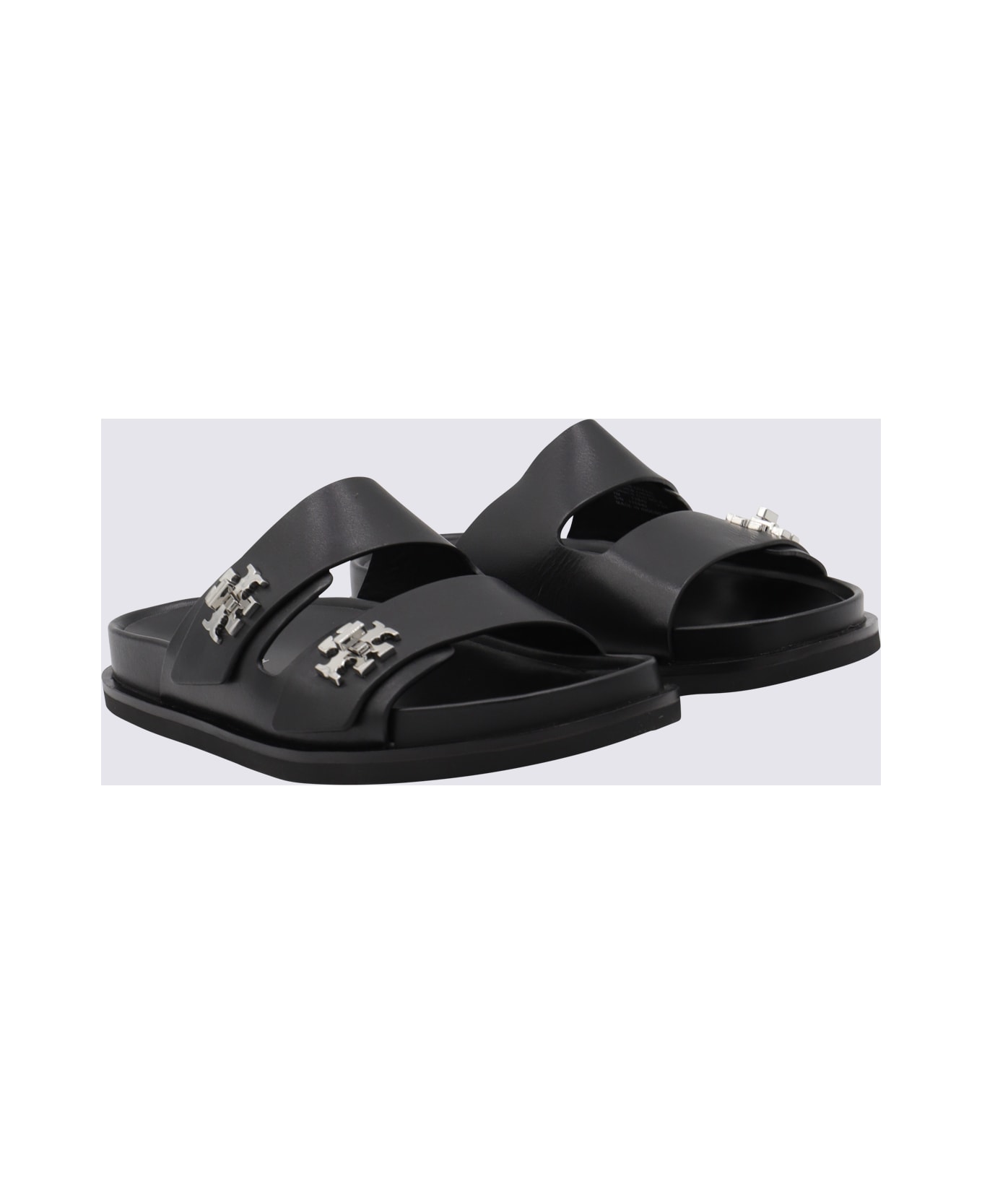 Tory Burch Black Leather Flats - Black