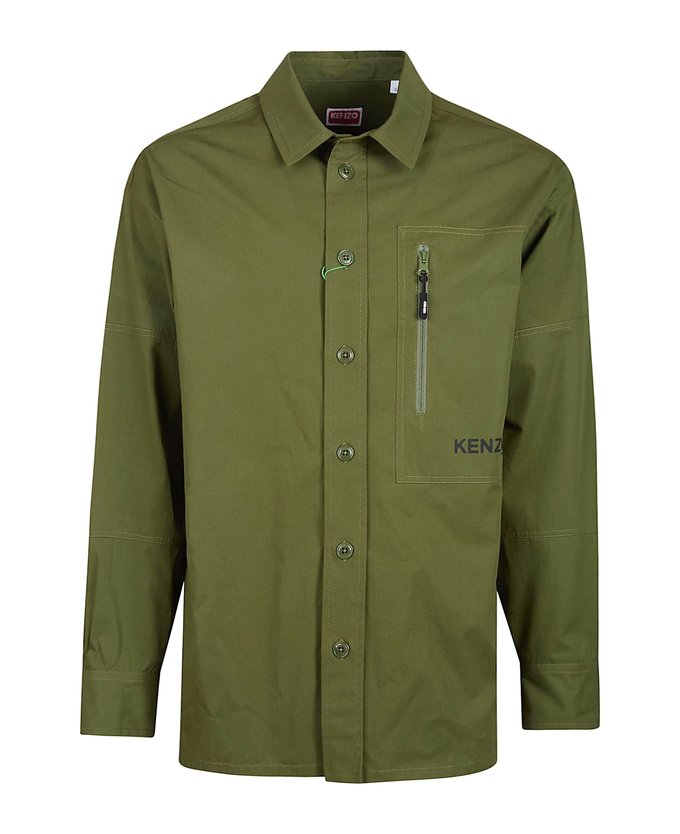 Kenzo Boke Flower 2.0 Technical Oversized Shirt - Kaki