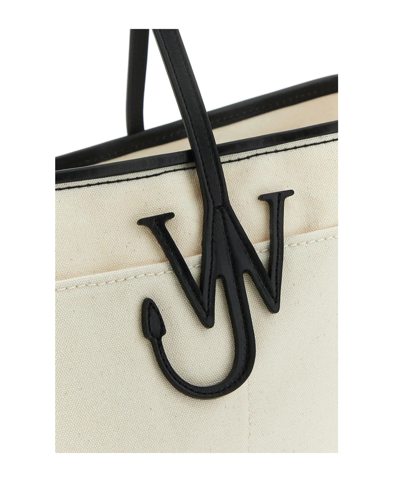 J.W. Anderson Ivory Canvas Anchor Shopping Bag - WHITE/BLACK