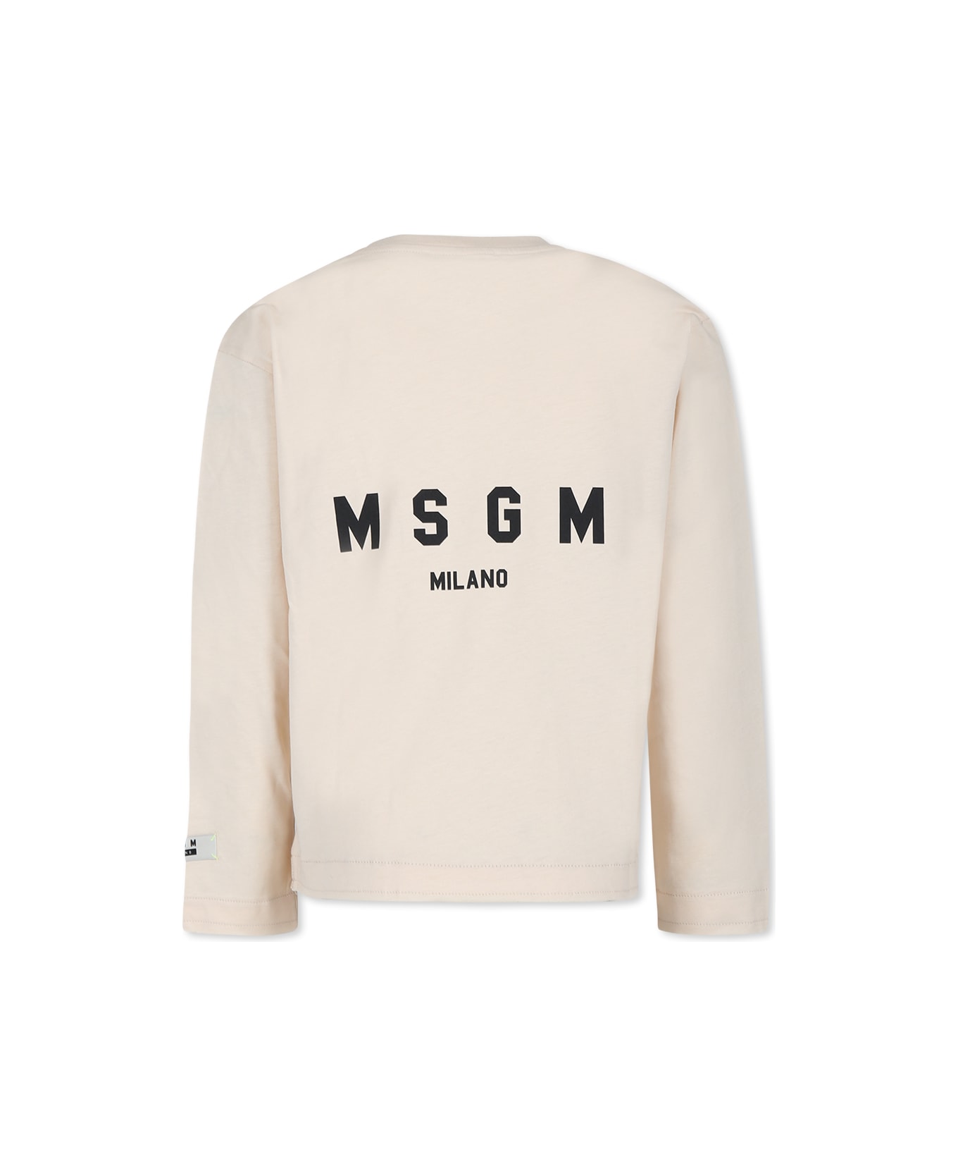 MSGM Ivory T-shirt For Kids With Logo - Ivory