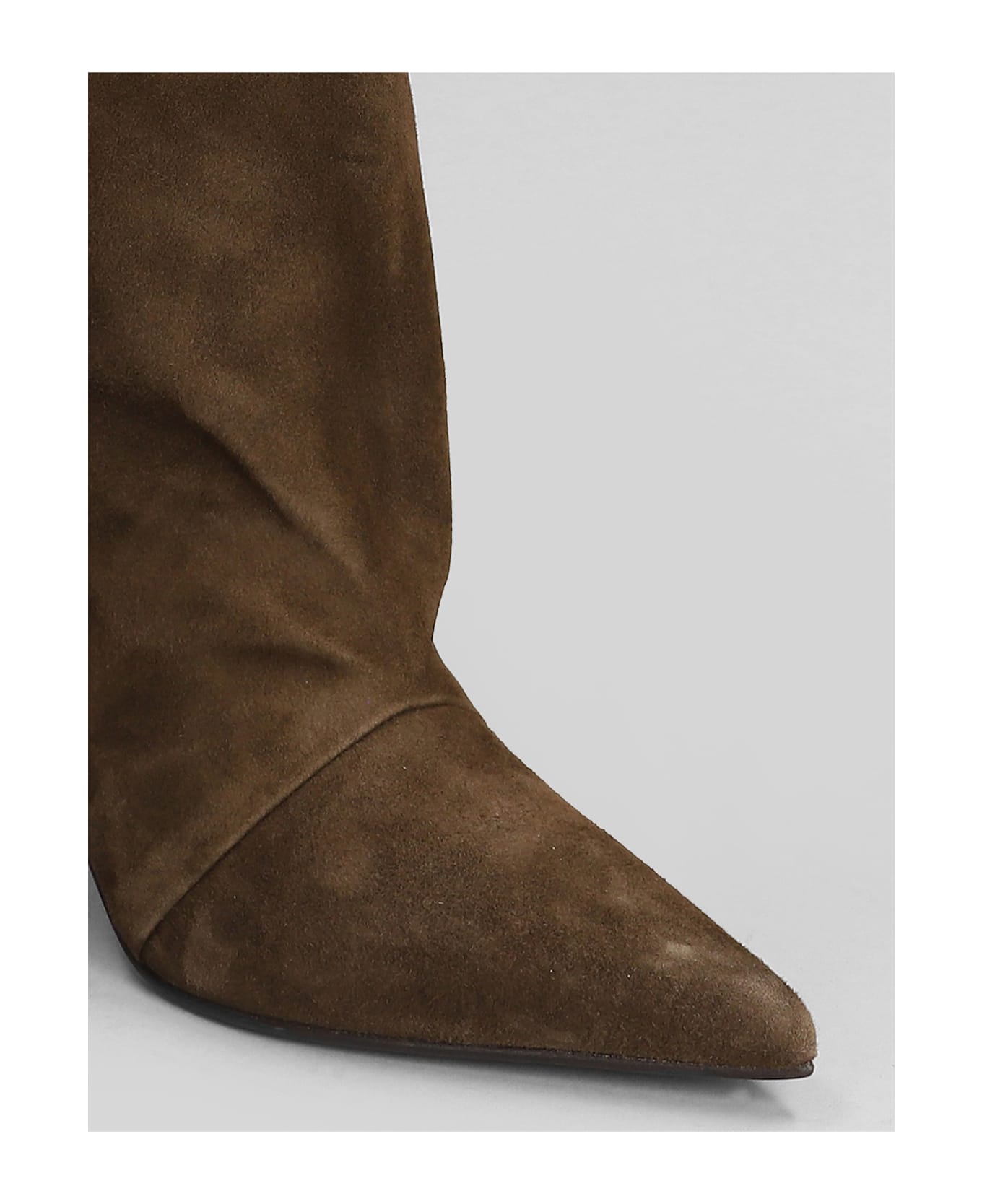 Lella Baldi High Heels Boots In Brown Suede - brown