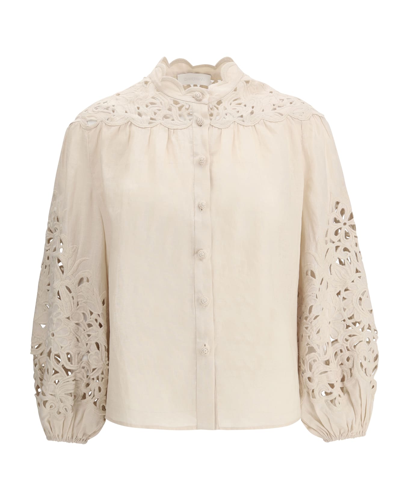 Zimmermann Wylie Embroidered Blouse - Cream