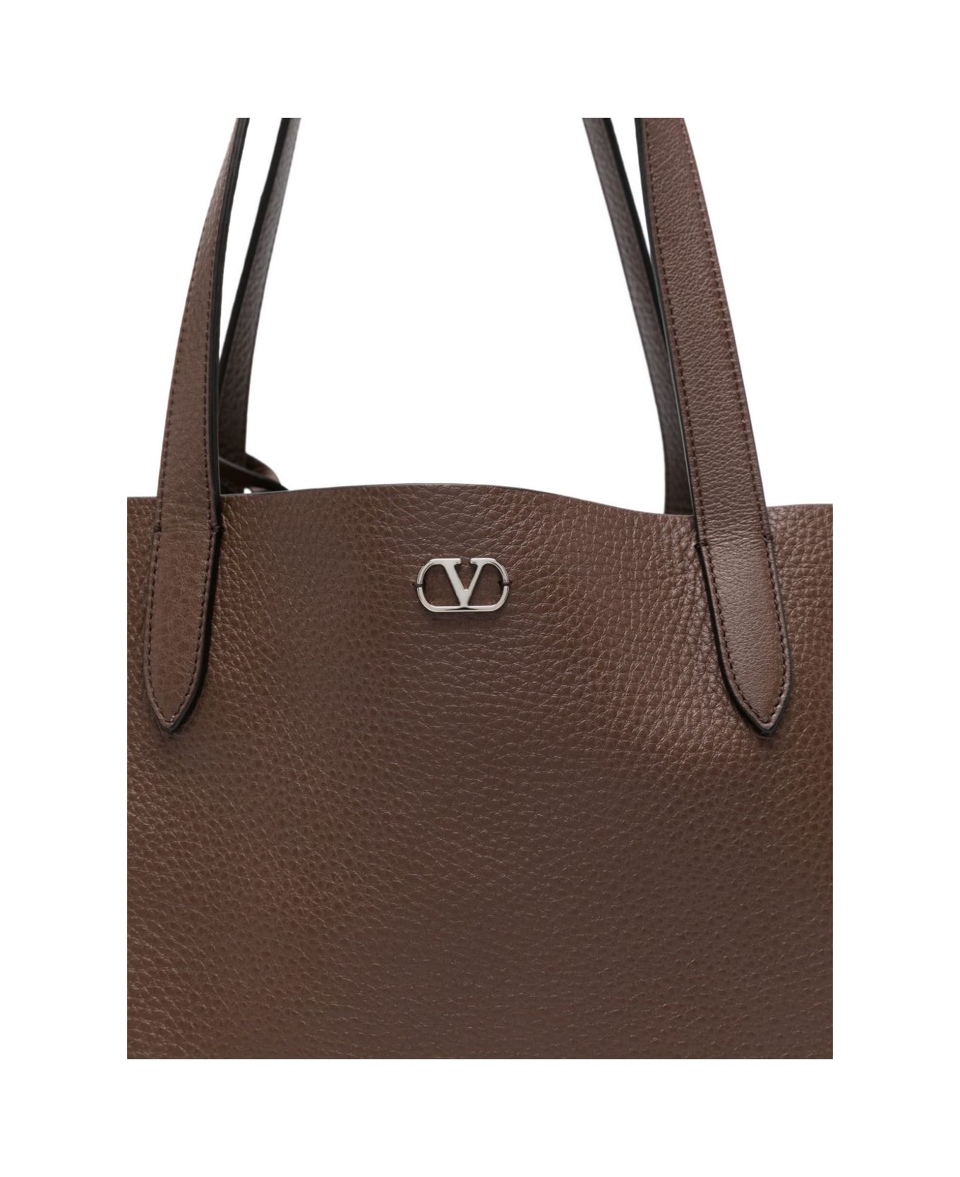 Valentino Garavani Nellcote Medium Leather Tote - Brown