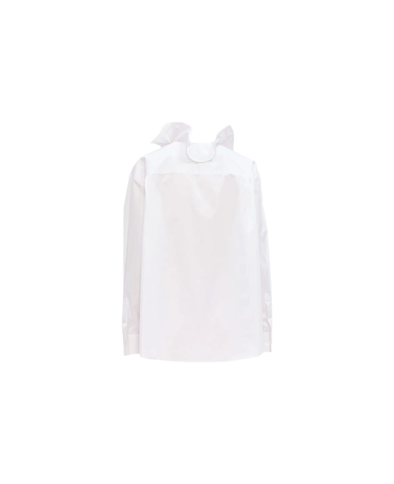 MSGM Shirt With "ruffle" Detail - WHITE