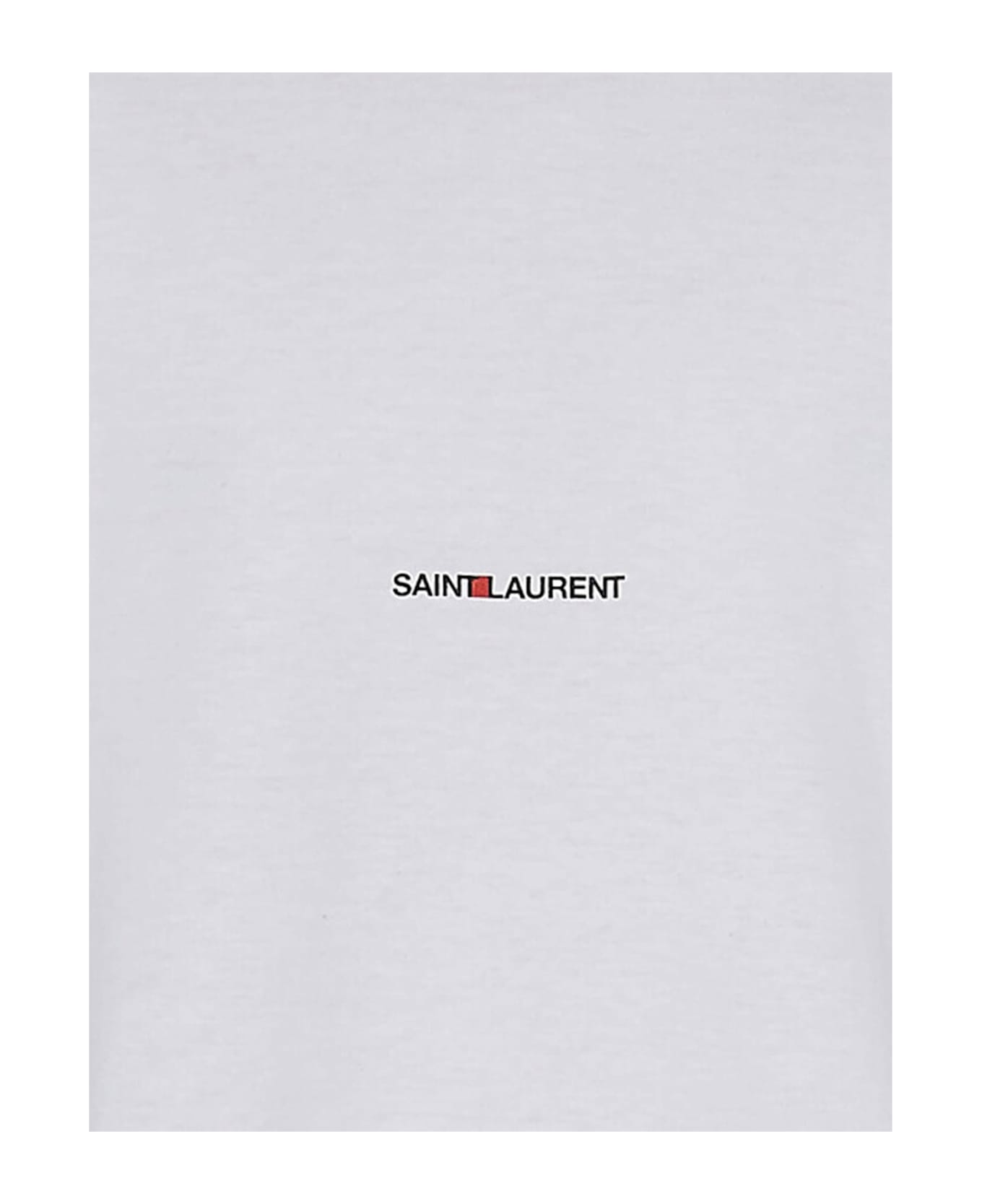 Saint Laurent Cotton Logo T-shirt - White