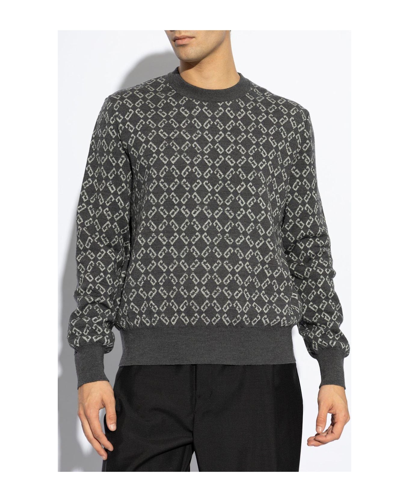 Givenchy Monogram 72 Kacquard Knit Sweater - Medium Grey