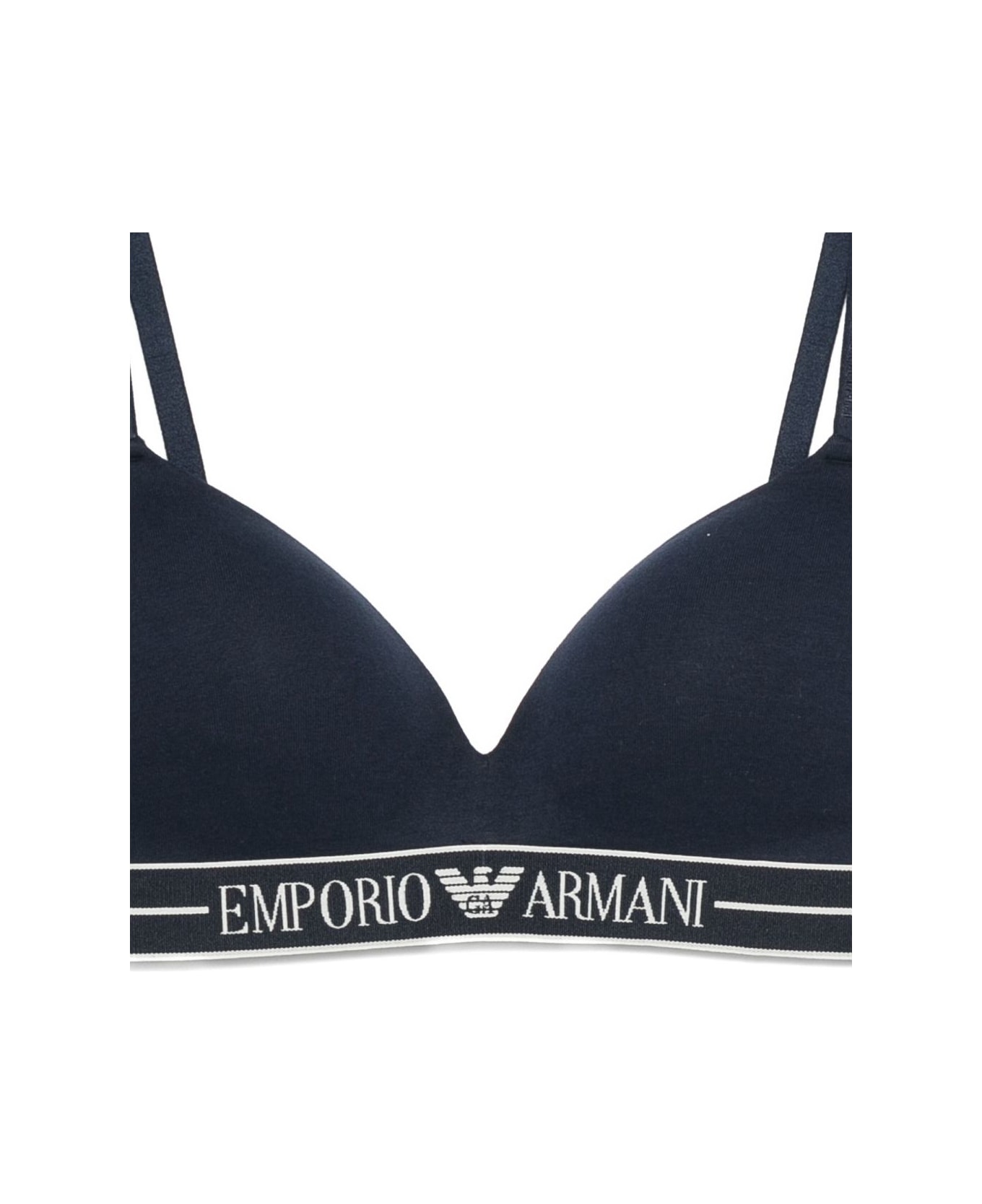Emporio Armani Logo Padded Bra - Blue