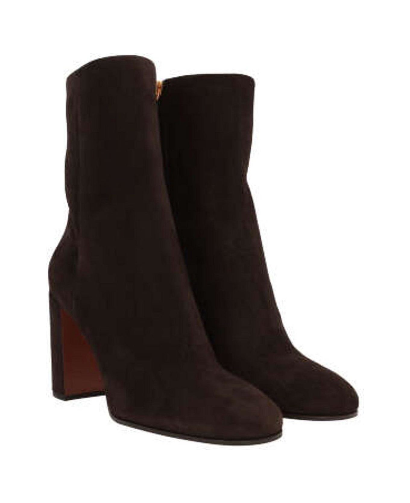 Prada Triangle-logo High-heeled Boots - Brown ブーツ