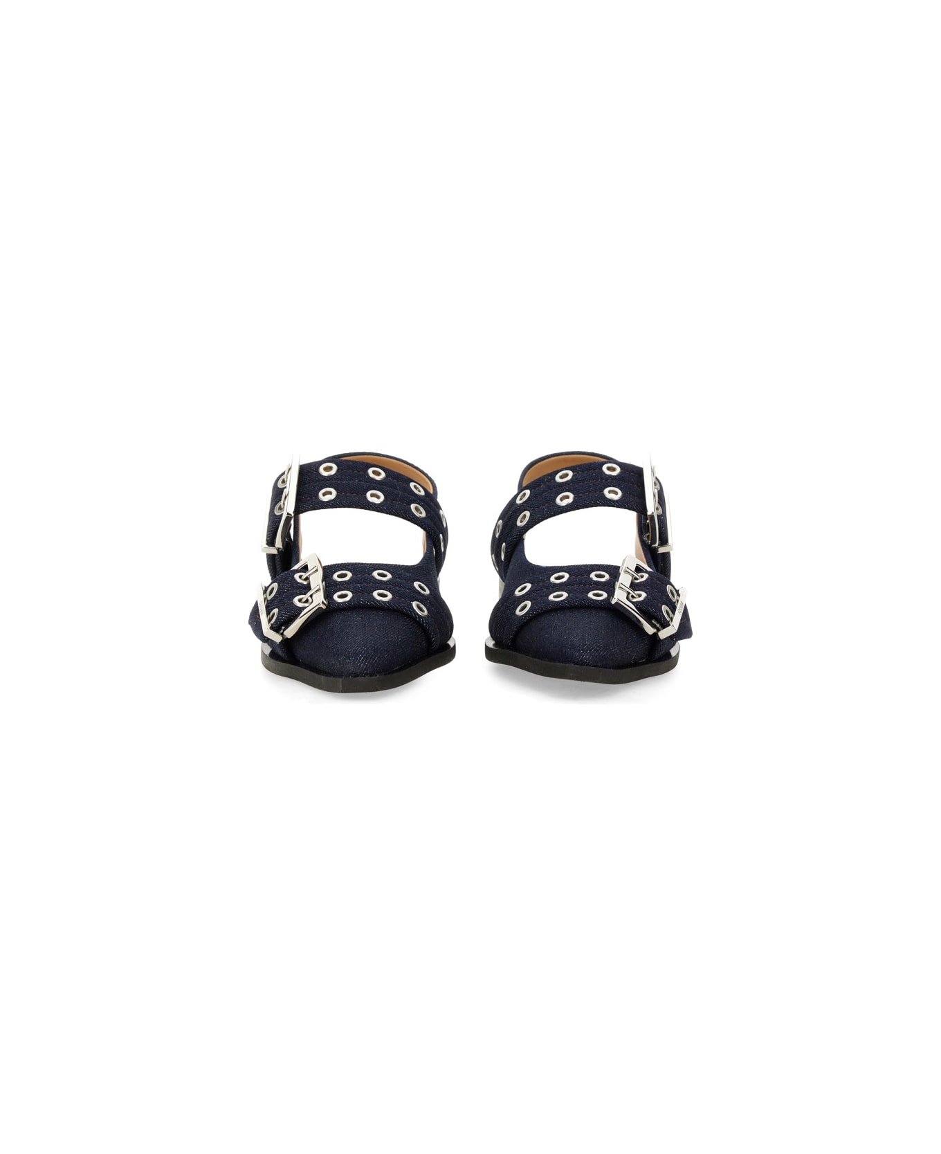 Ganni Ballerina With Buckle - DENIM