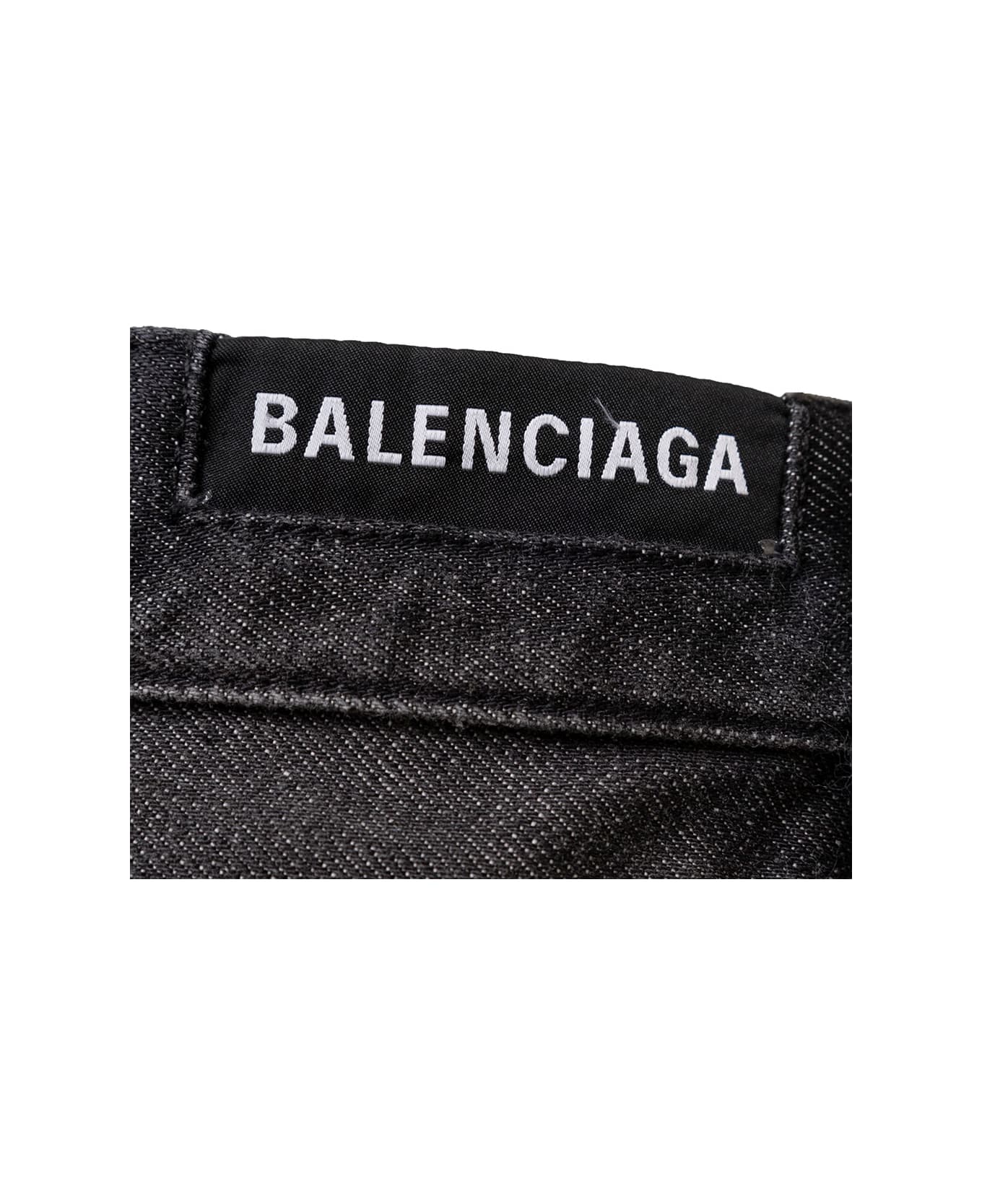 Balenciaga Grey Denim Mini Skirt With Cut-out Detail Balenciaga Woman - Black