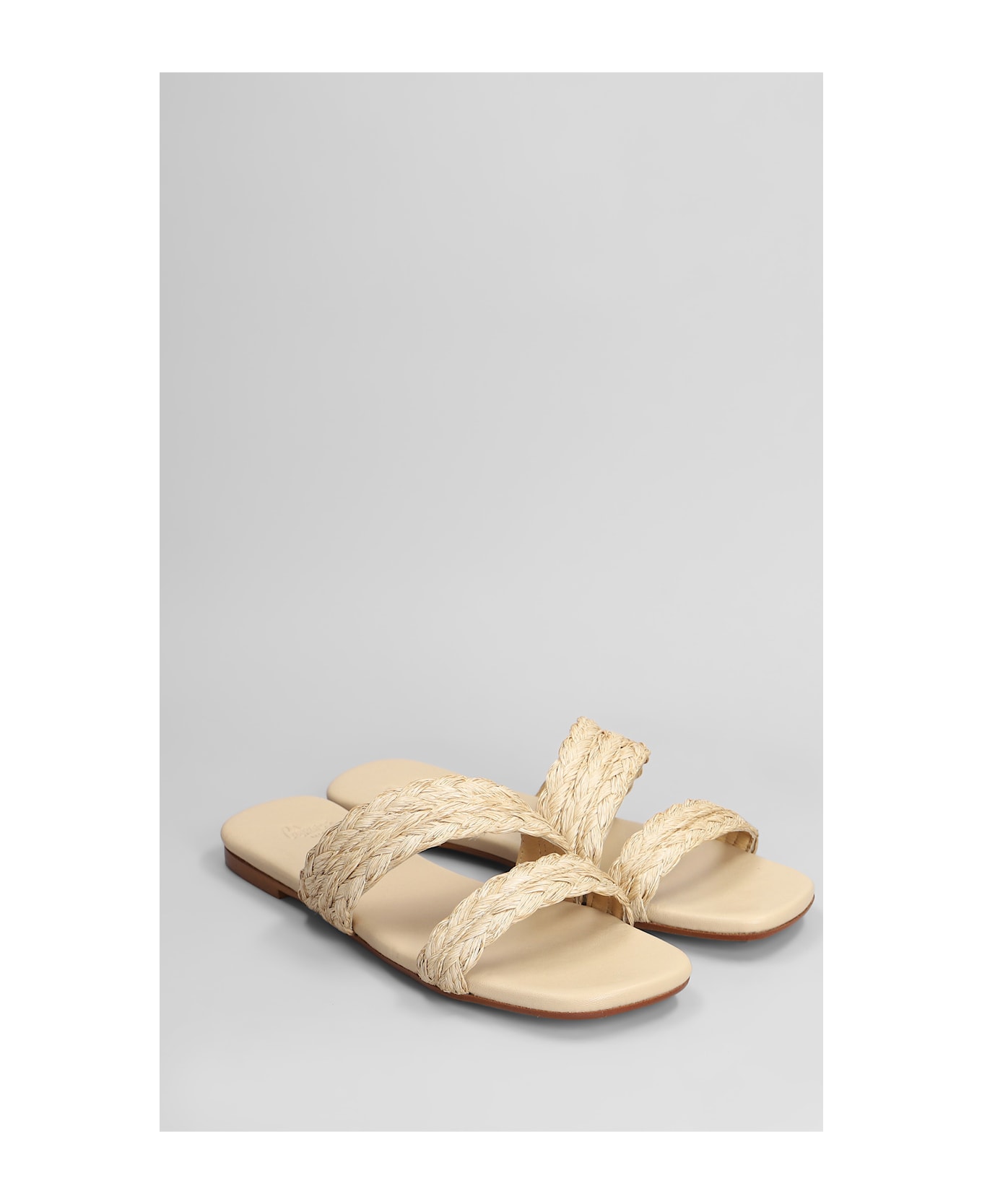 Castañer Paz-258 Flats In Beige Leather And Fabric - beige フラットシューズ