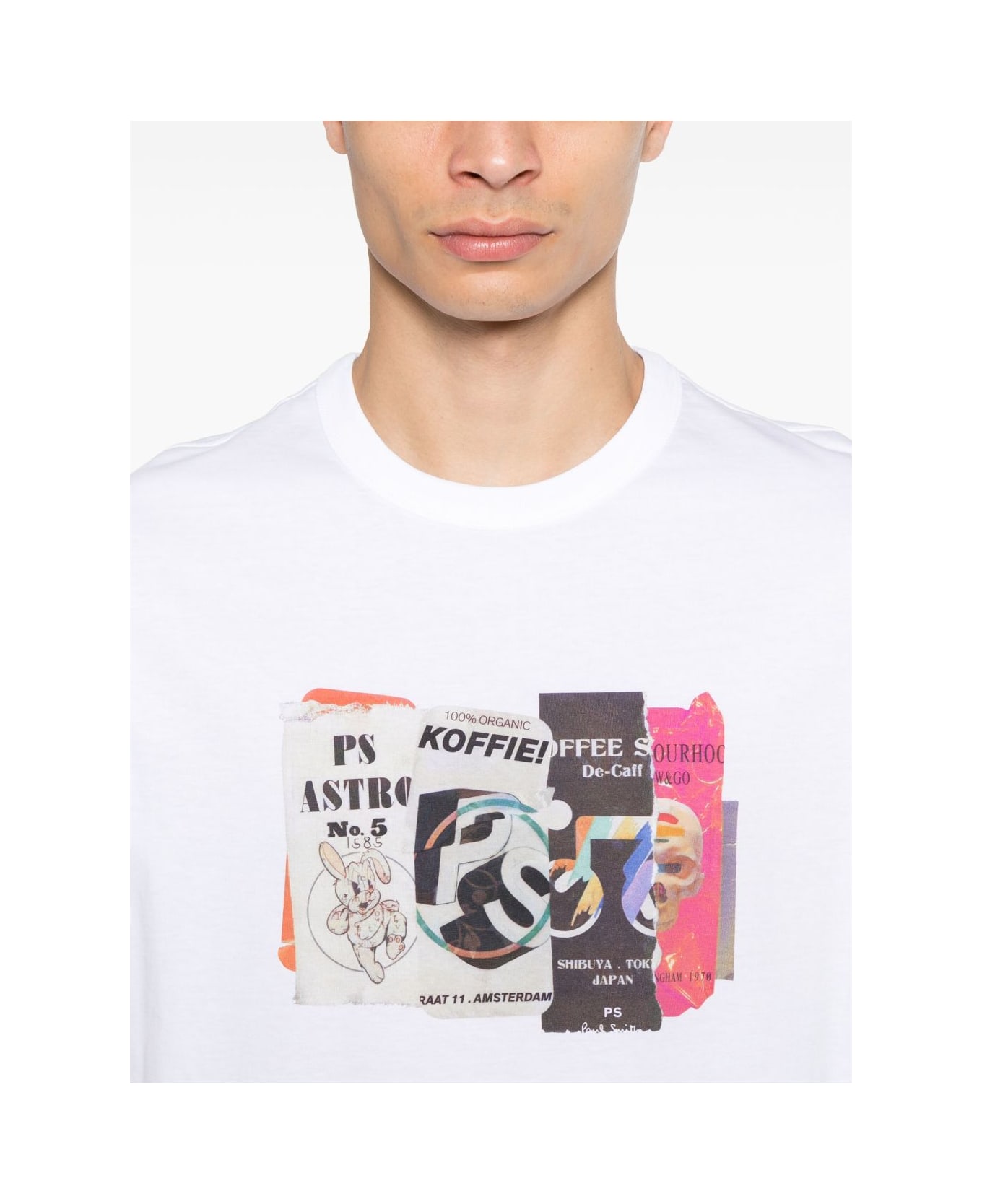 Paul Smith Cut&amp;paste Cotton T-shirt - White