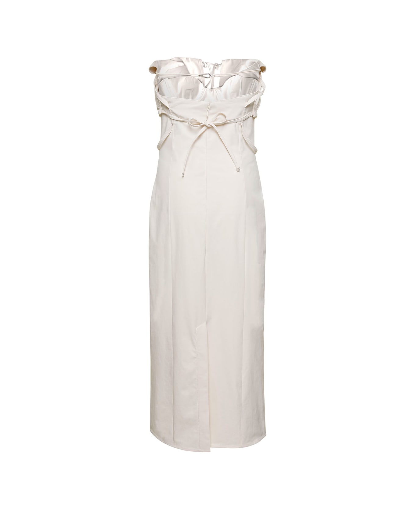 Jacquemus 'la Robe Bikin' Midi White Dress In Cotton Blend Woman - White