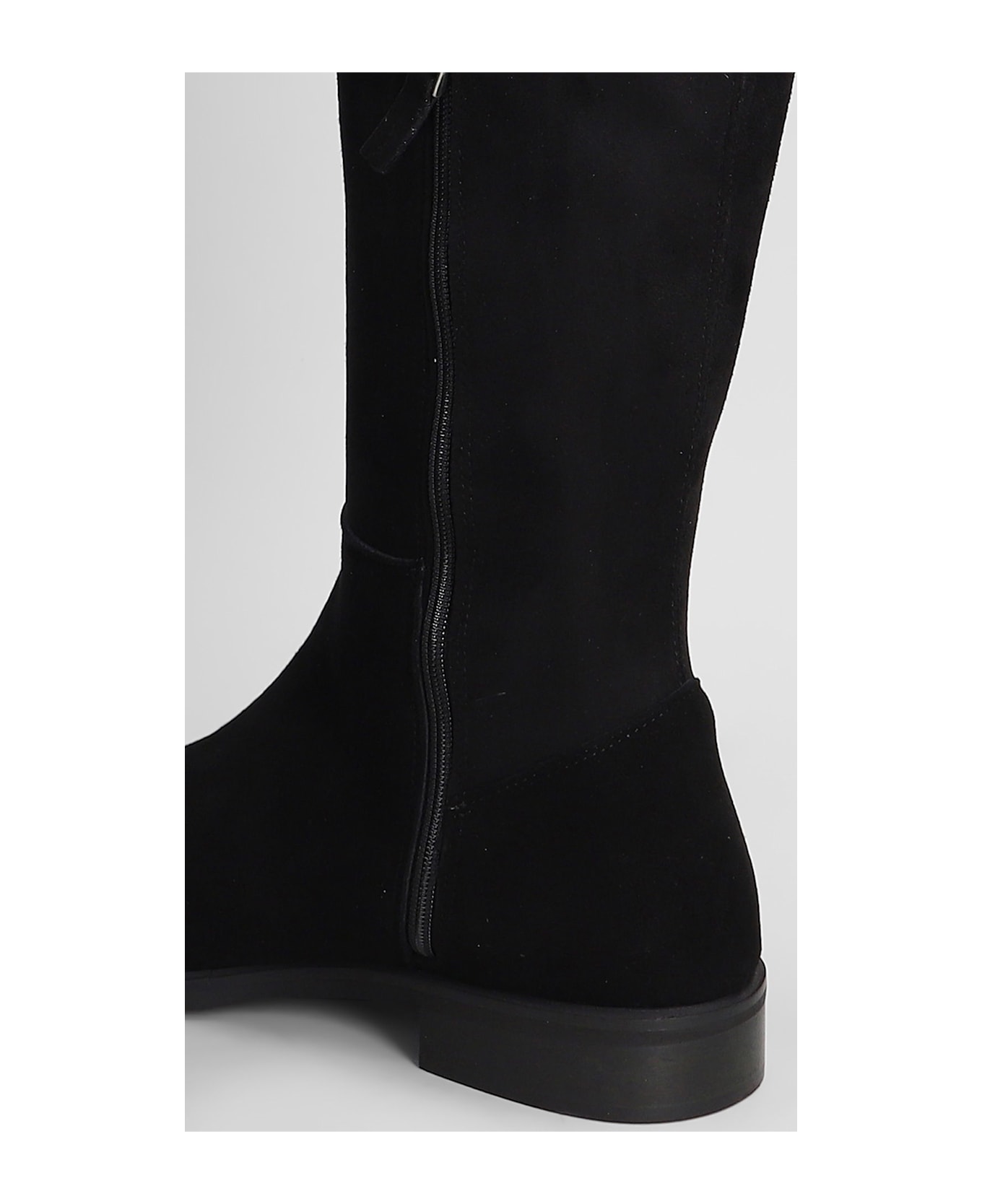 Julie Dee Low Heels Boots In Black Suede - black
