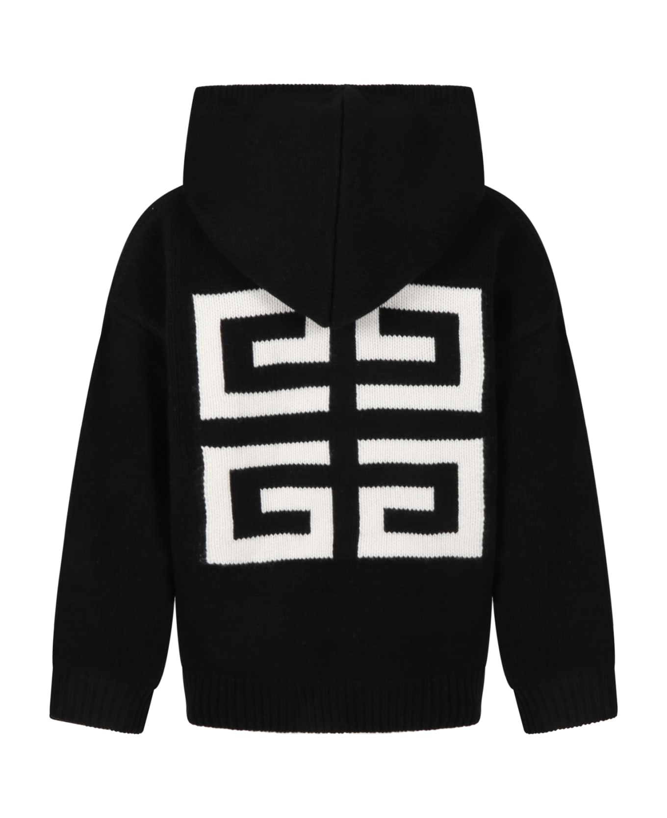 Givenchy Black Sweater For Kids With Logo - Black