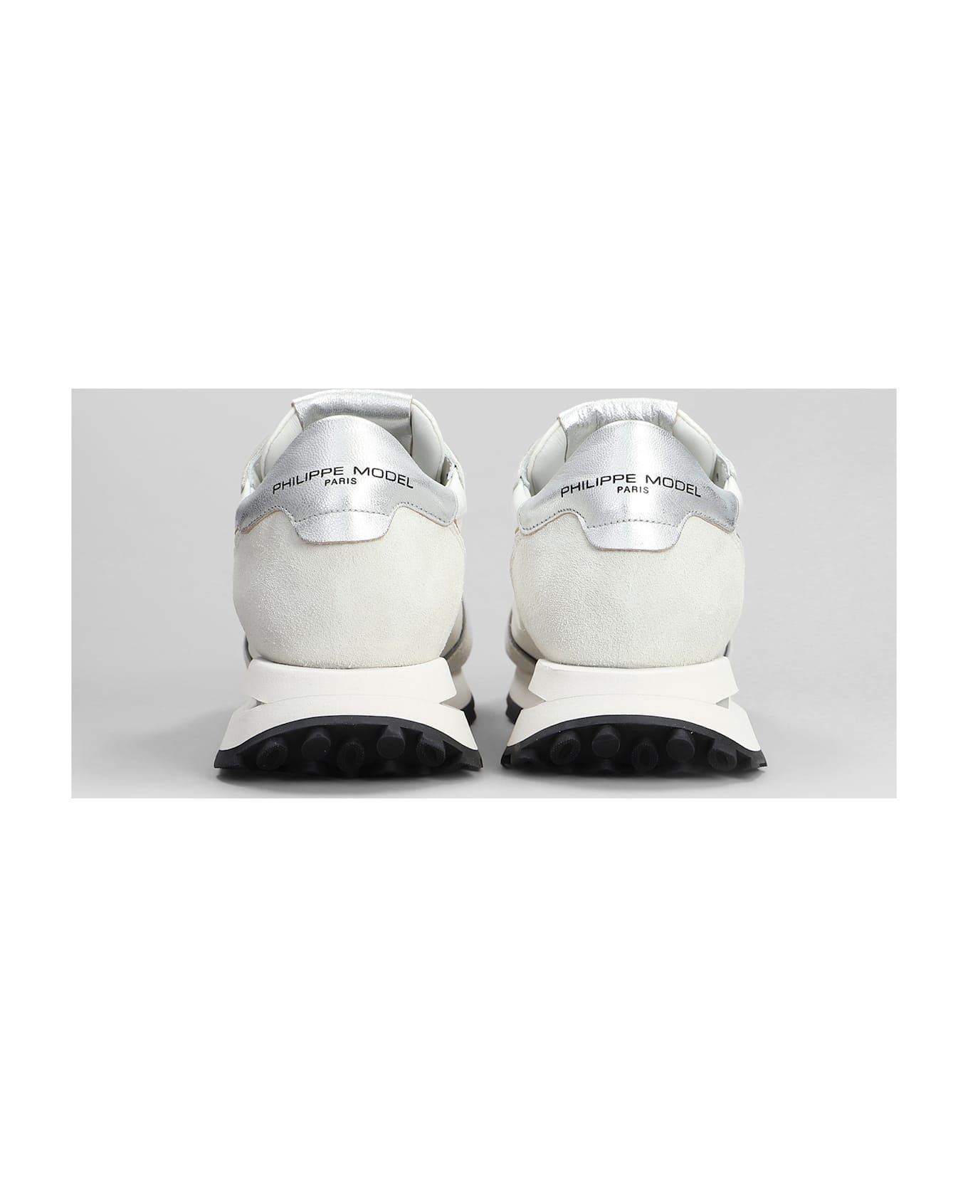 Philippe Model Tropez Haute Sneakers In White Suede And Fabric - white
