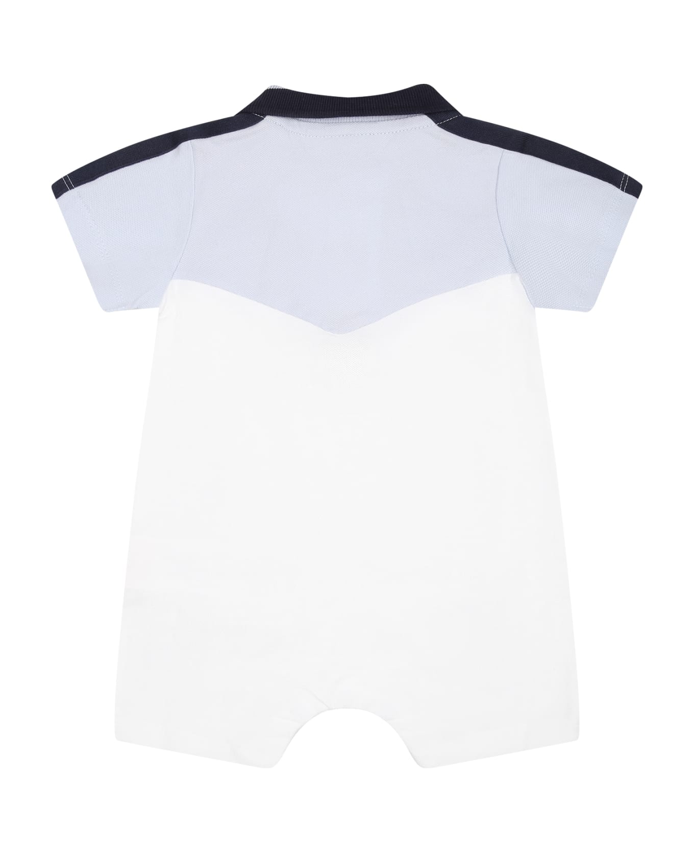 Hugo Boss White Romper For Baby Boy With Logo - White ボディスーツ＆セットアップ