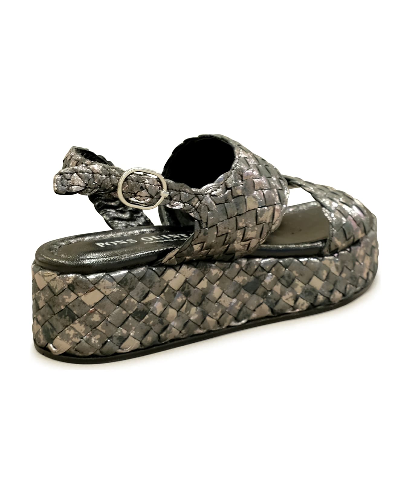 Pons Quintana Leather Forli Flat Sandals - BLACK