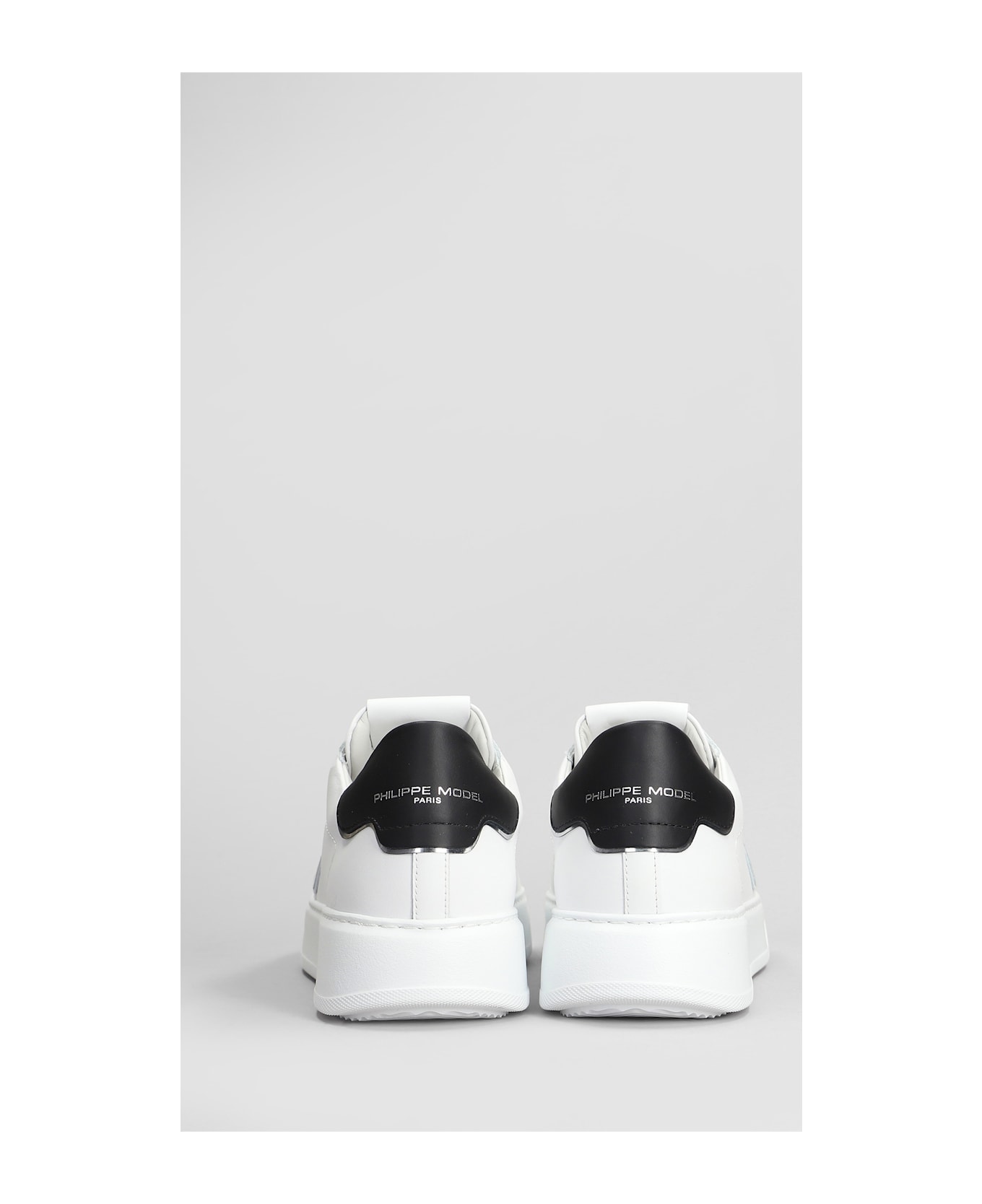 Philippe Model Temple Low Sneakers In White Leather - white