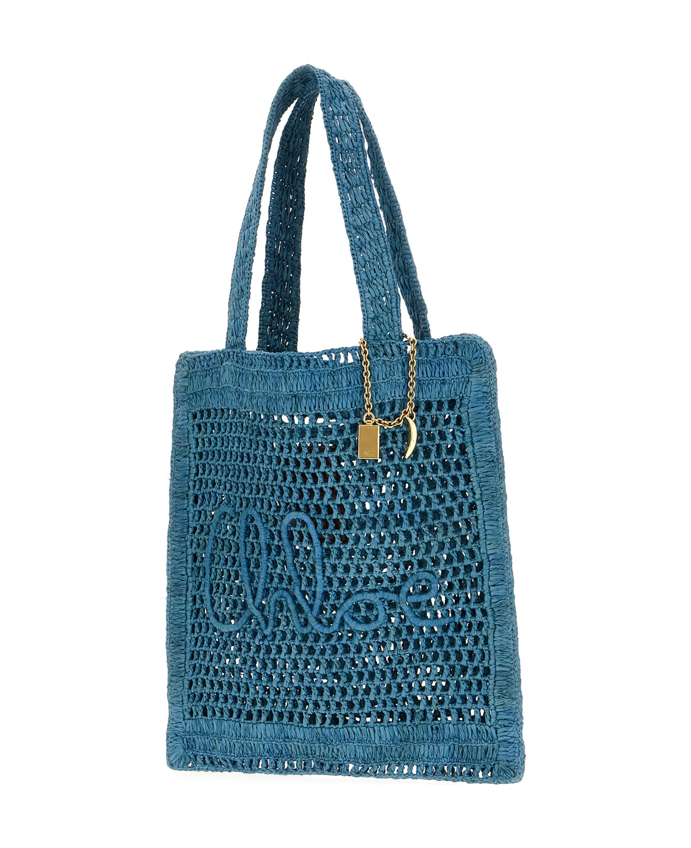 Chloé Teal Green Raffia Summer Banana Shoulder Bag - STORMYSEA ショルダーバッグ