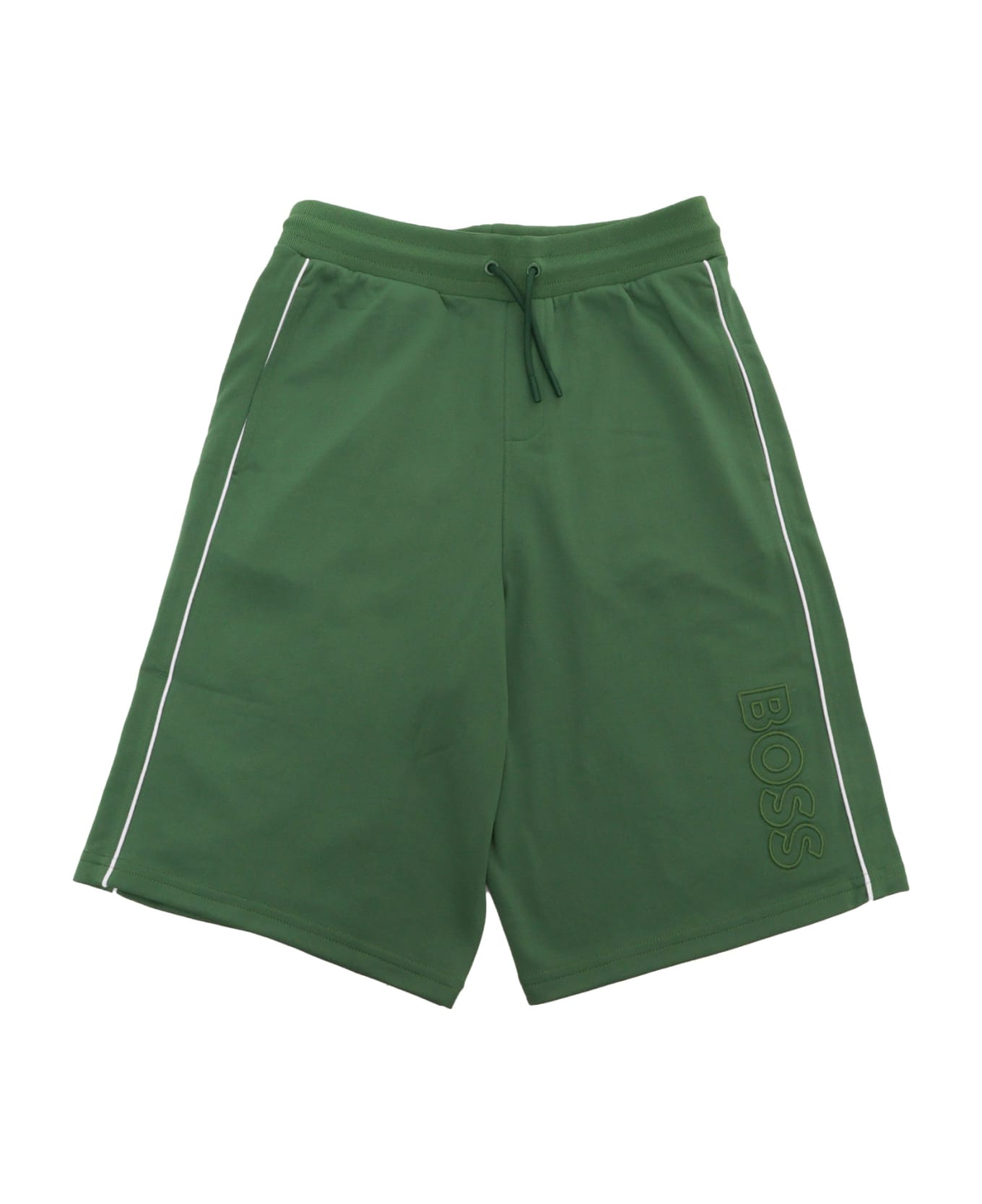 Hugo Boss Green Shorts With Logo - GREEN