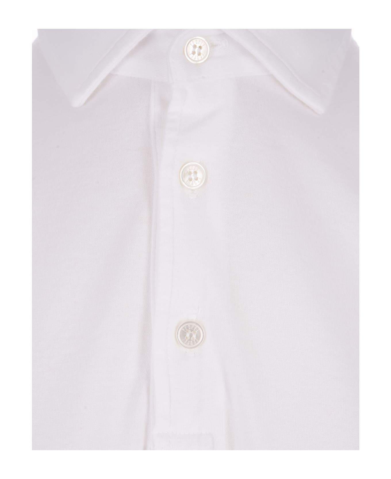 Fedeli White Polo Shirt In Organic Cotton - White