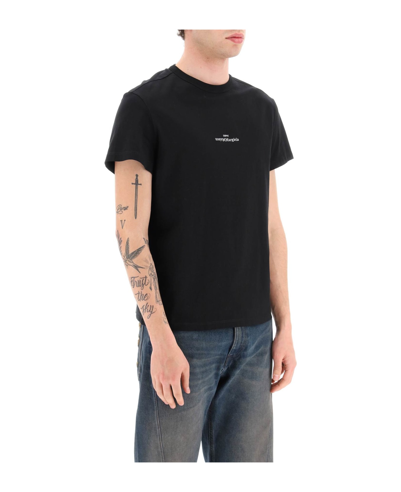 Maison Margiela Distorted Logo T-shirt - Black
