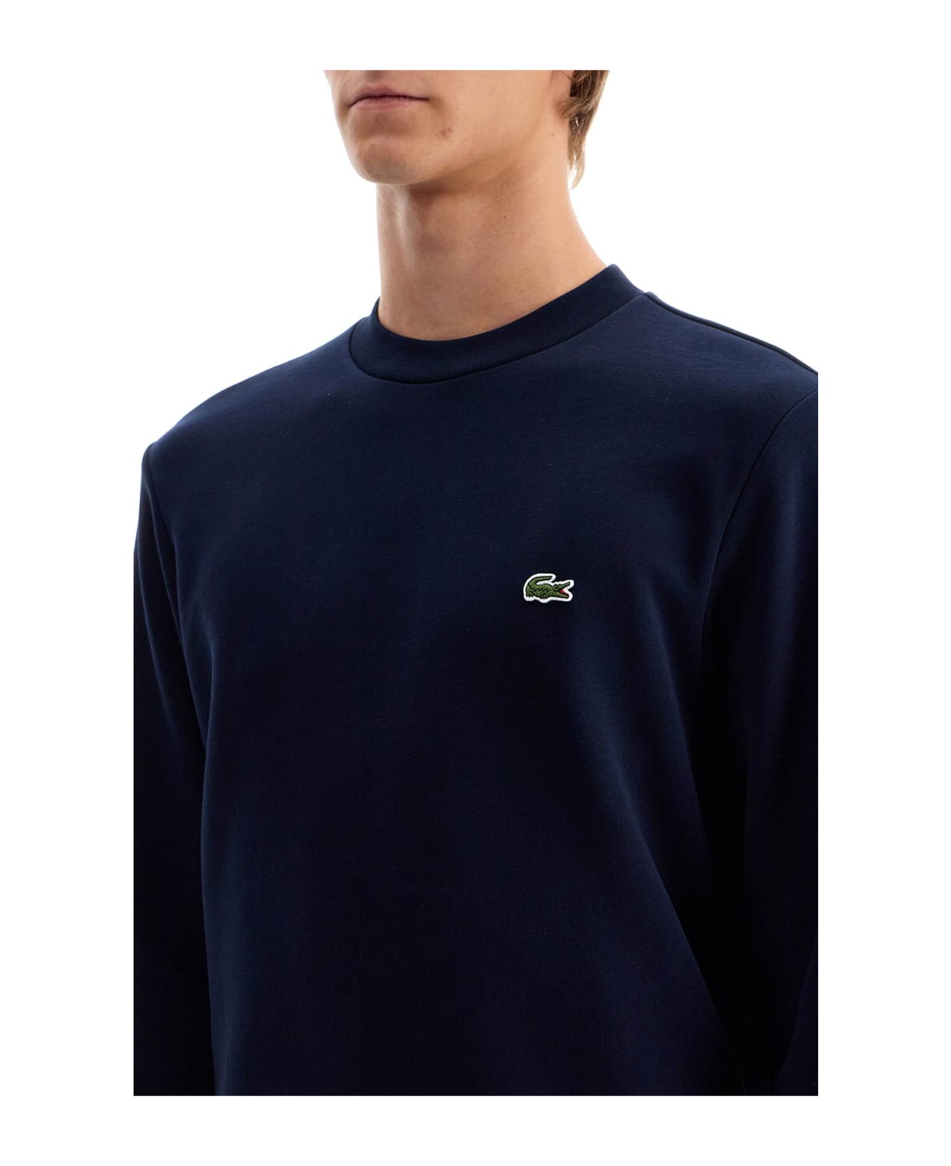 Lacoste Classic Fit Crewneck Sweatshirt - BLU NAVY (Blue) フリース