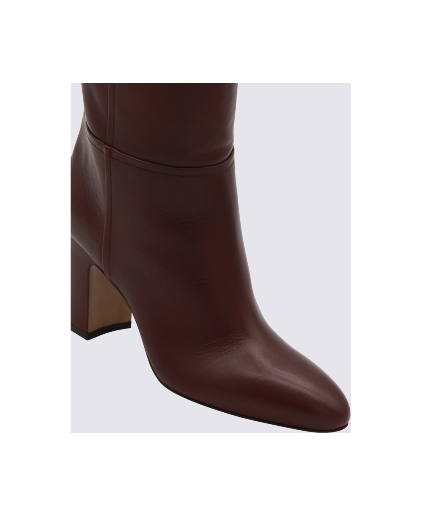 Paris Texas Brown Leather Boots - ROUGE NOIR