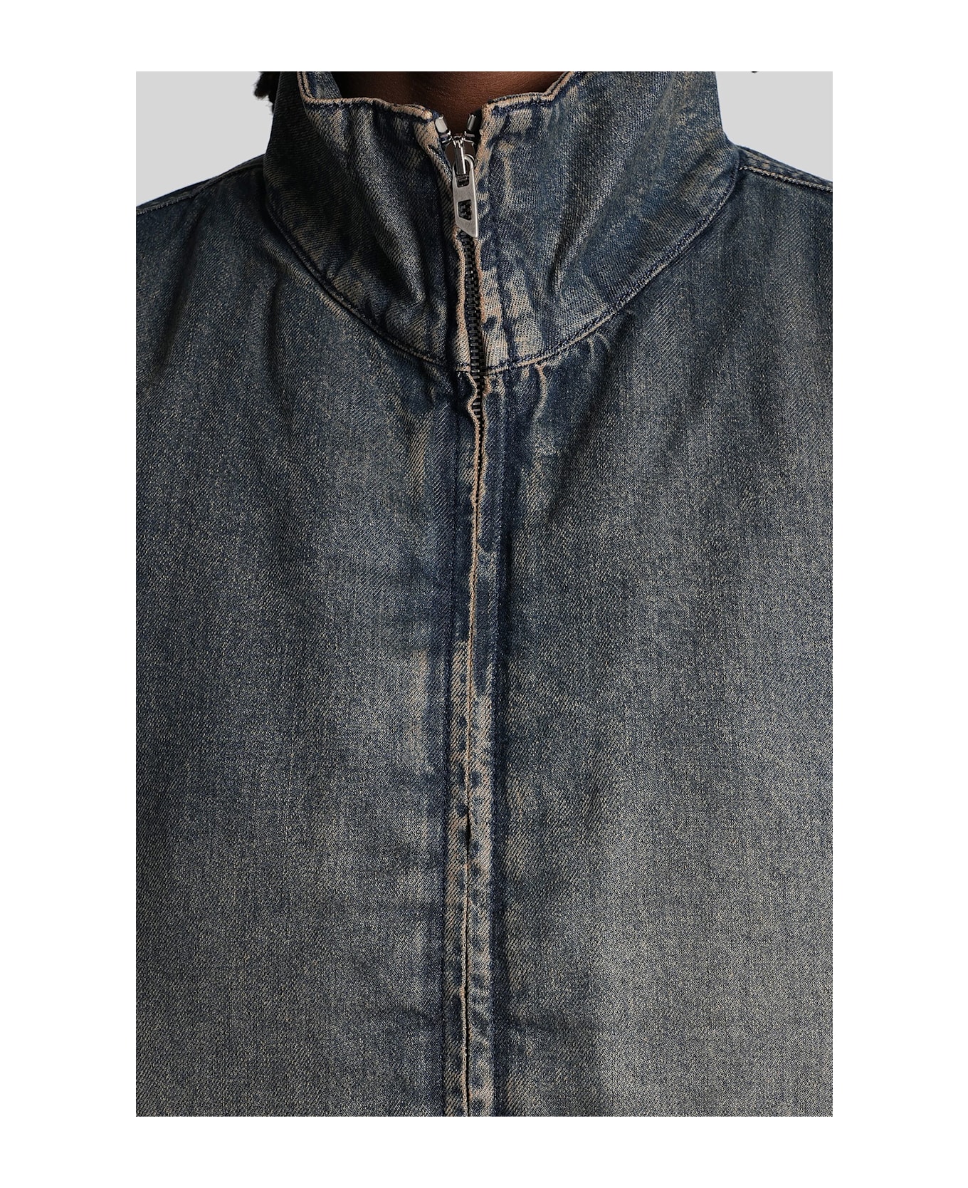 Diesel De-flower-s Bomber Jacket In Blue Cly - blue