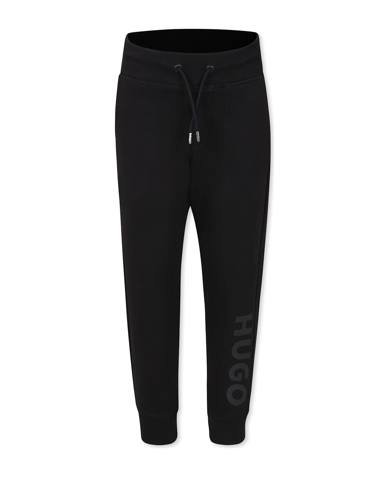 Hugo Boss Black Trousers For Boy With Logo - Black