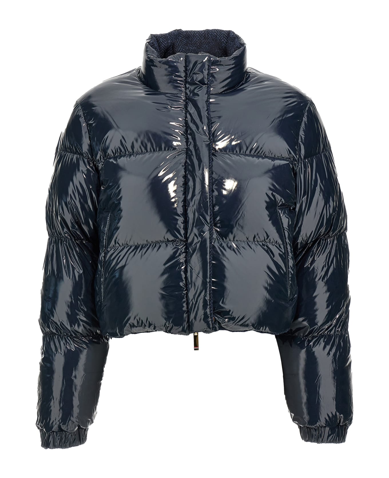 Thom Browne 
herringbone Harris Tweed
 Reversible Down Jacket - Blue