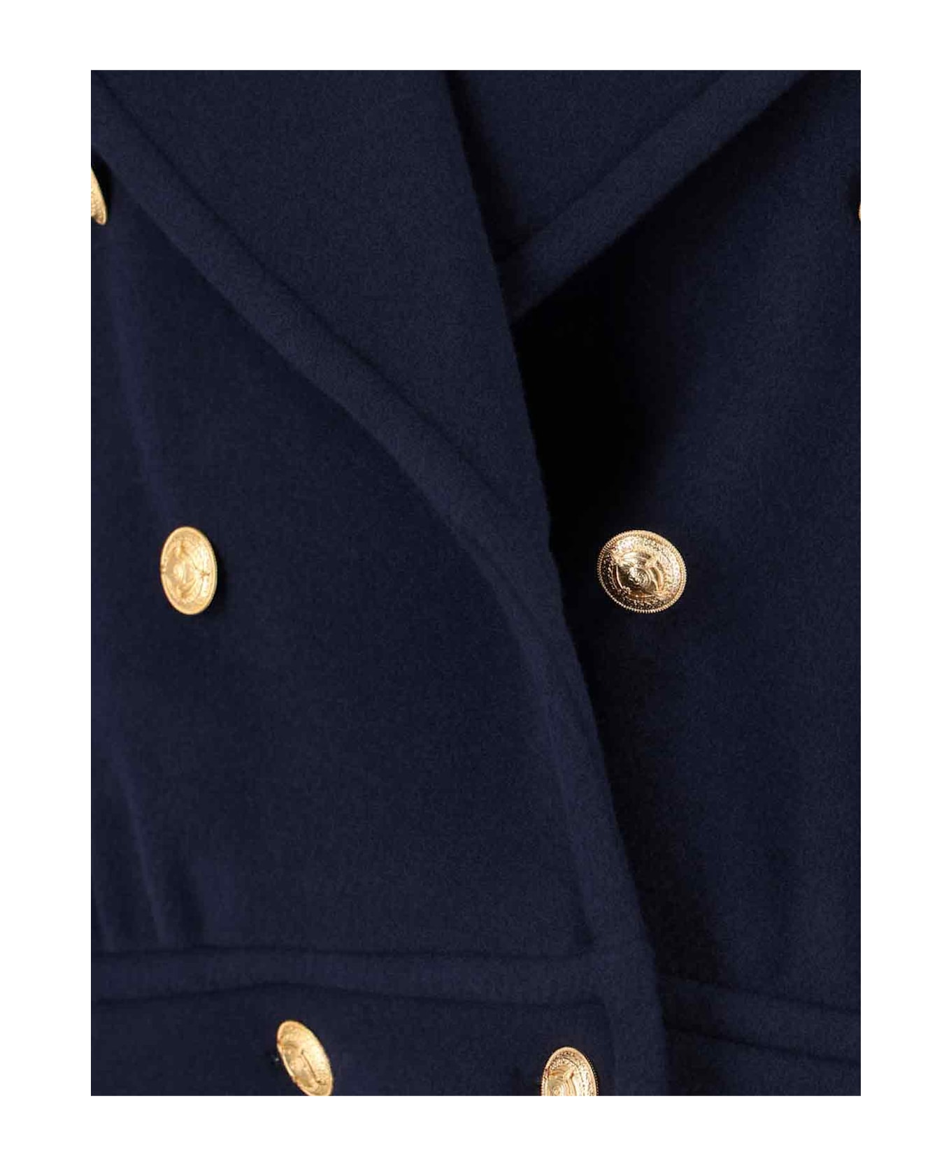 Chloé Double-breasted Coat With Fur Coat - Blue