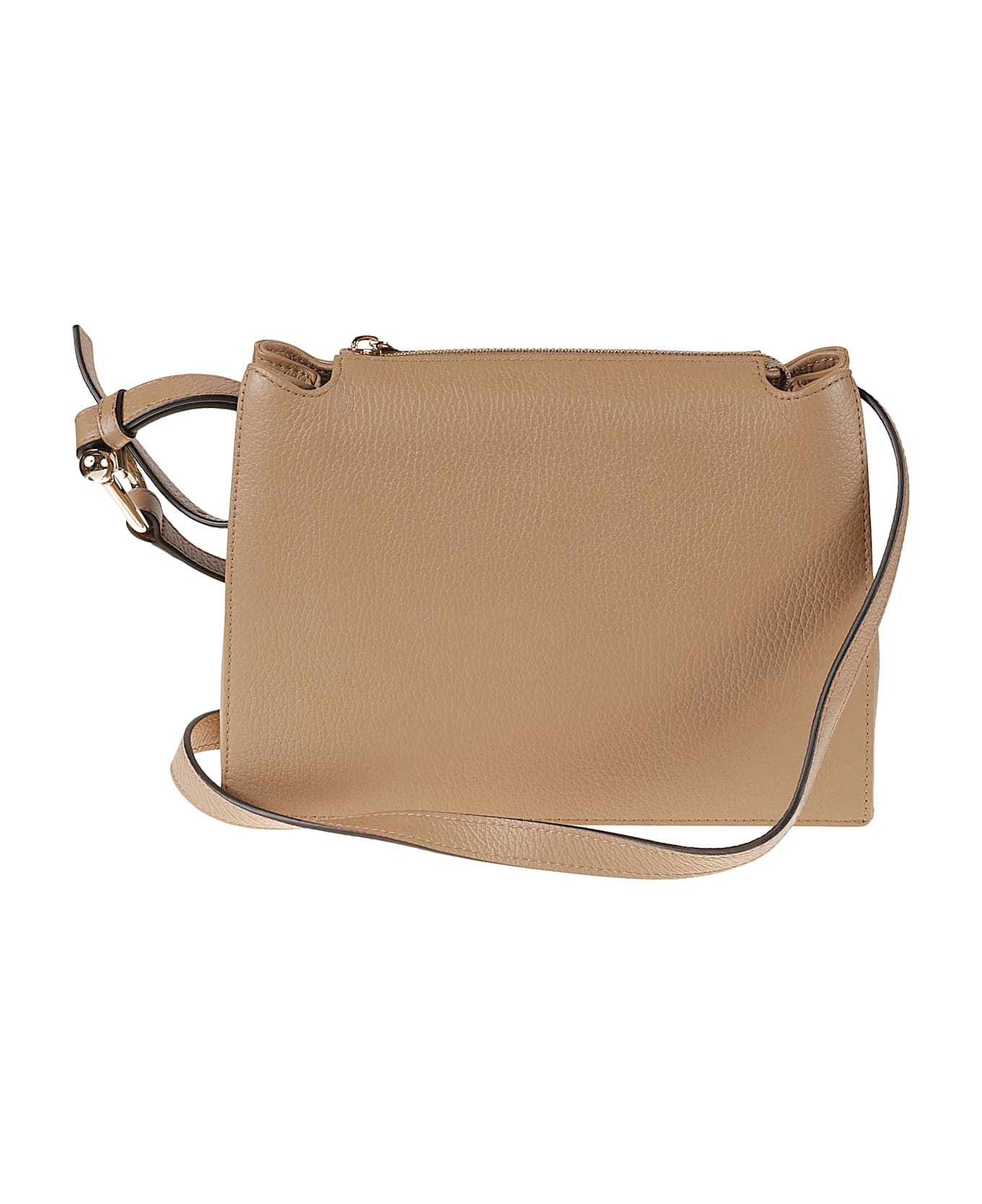 Furla Top Zip Logo Shoulder Bag - Sand Beige