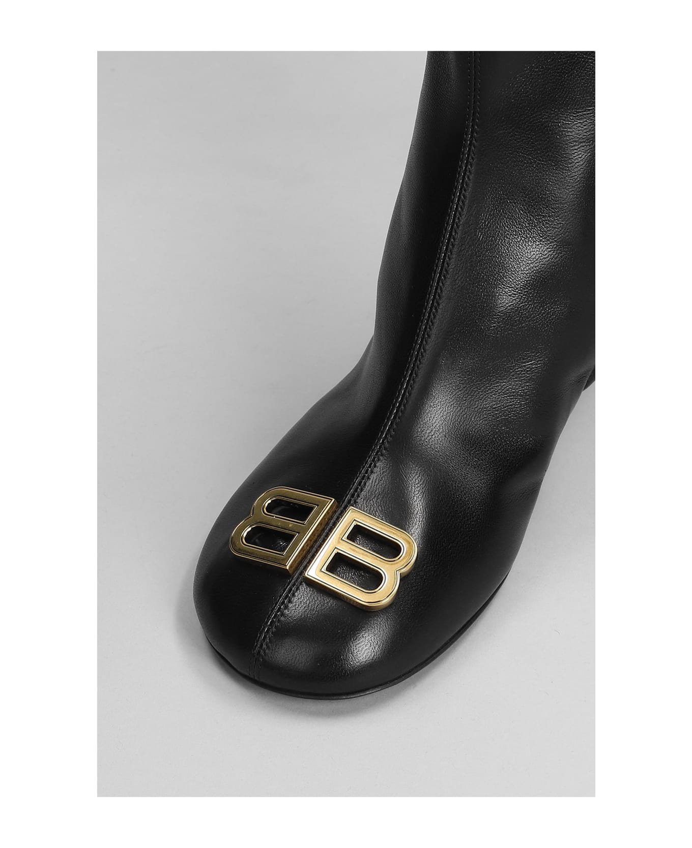 Balenciaga High Heels Ankle Boots In Black Leather - black ブーツ