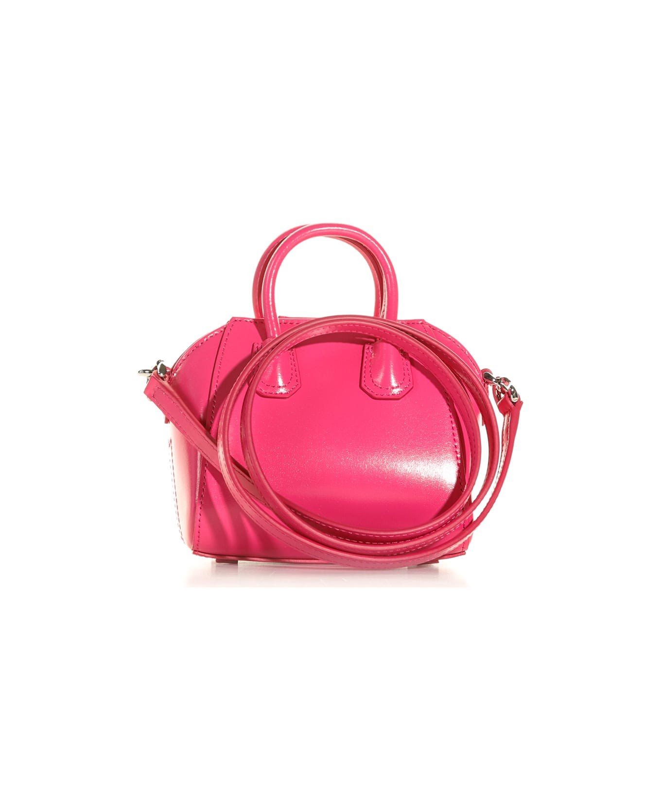 Givenchy Micro Antigona Shoulder Bag In Calf Leather In Neon Pink