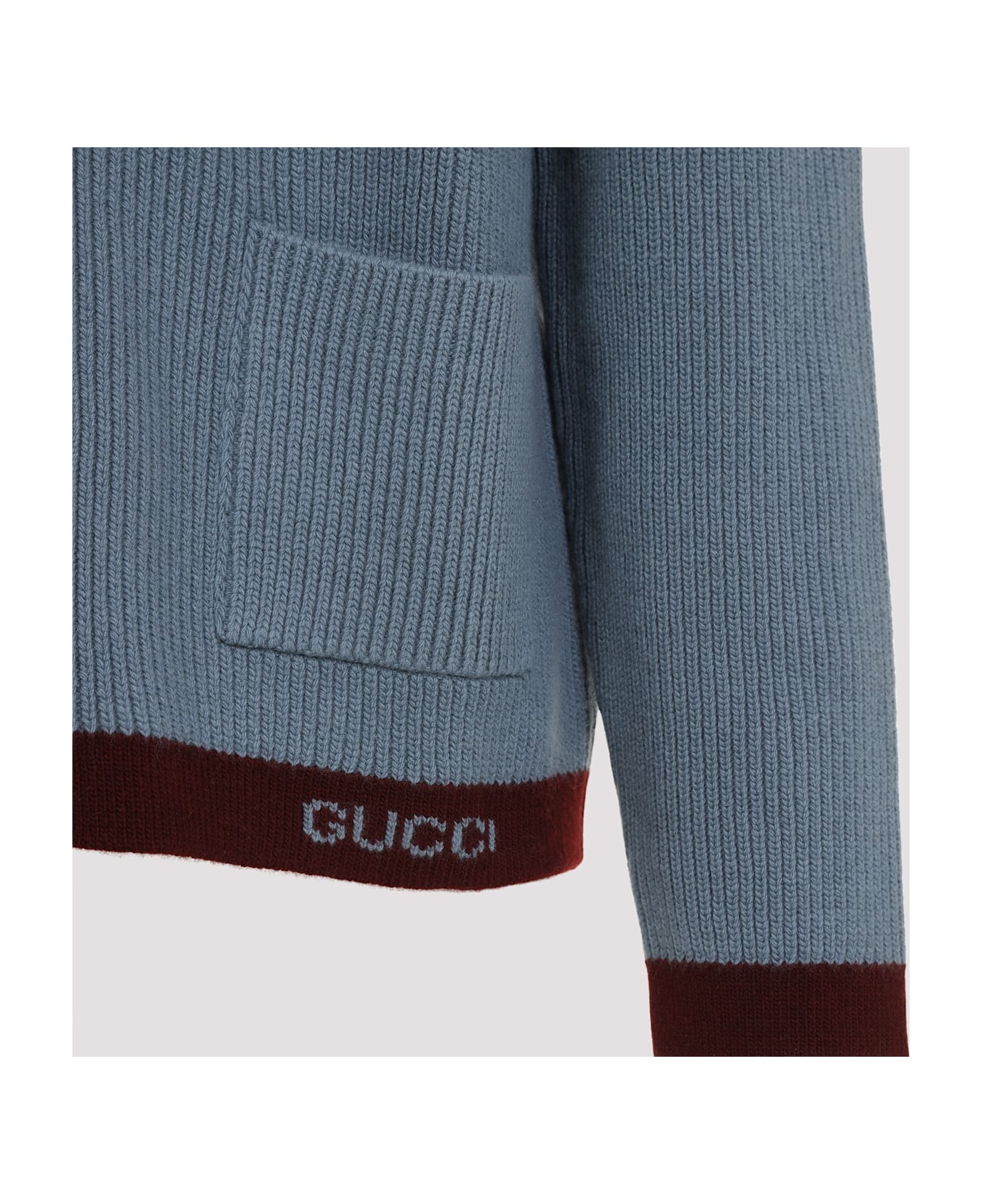 Gucci Wool Cardigan - Avio Bordeaux Mix