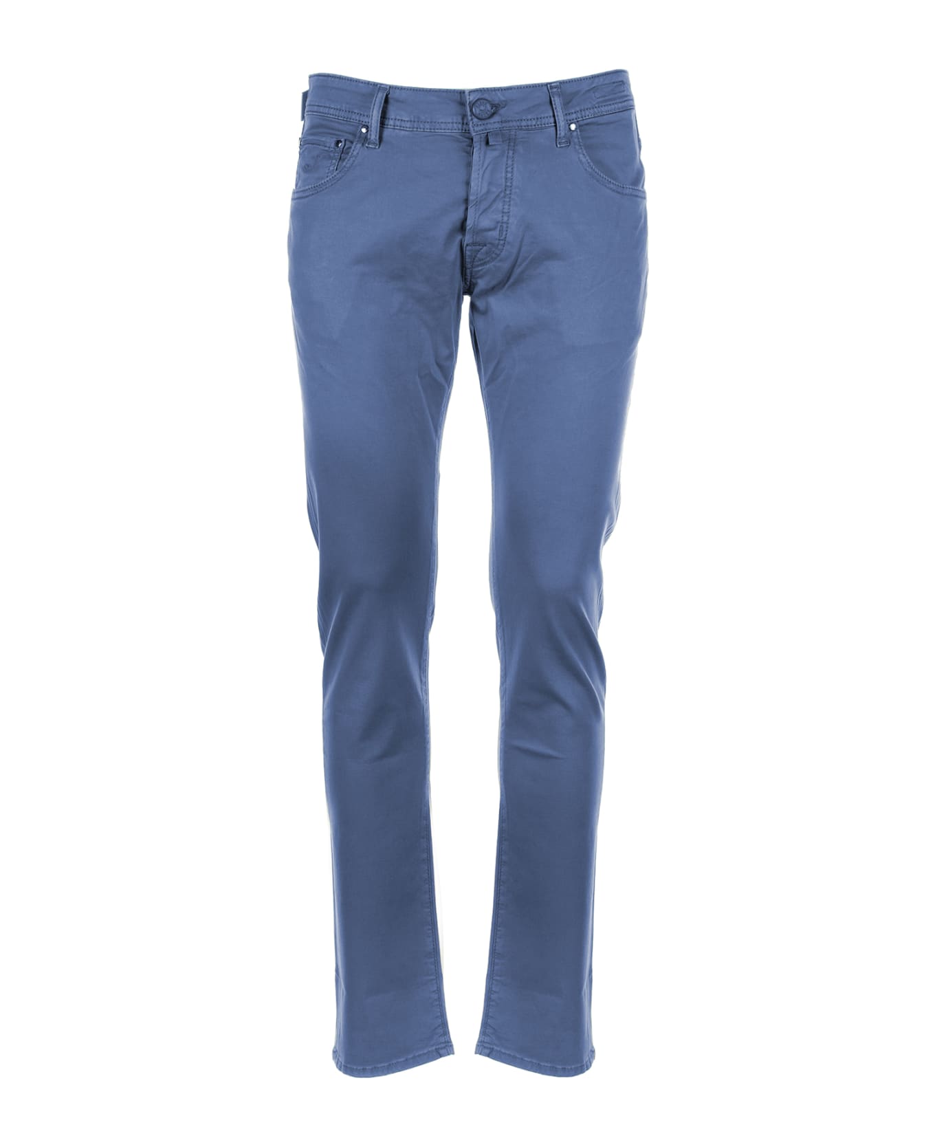 Jacob Cohen Blue 5-pocket Trousers In Cotton - BLU APERTO